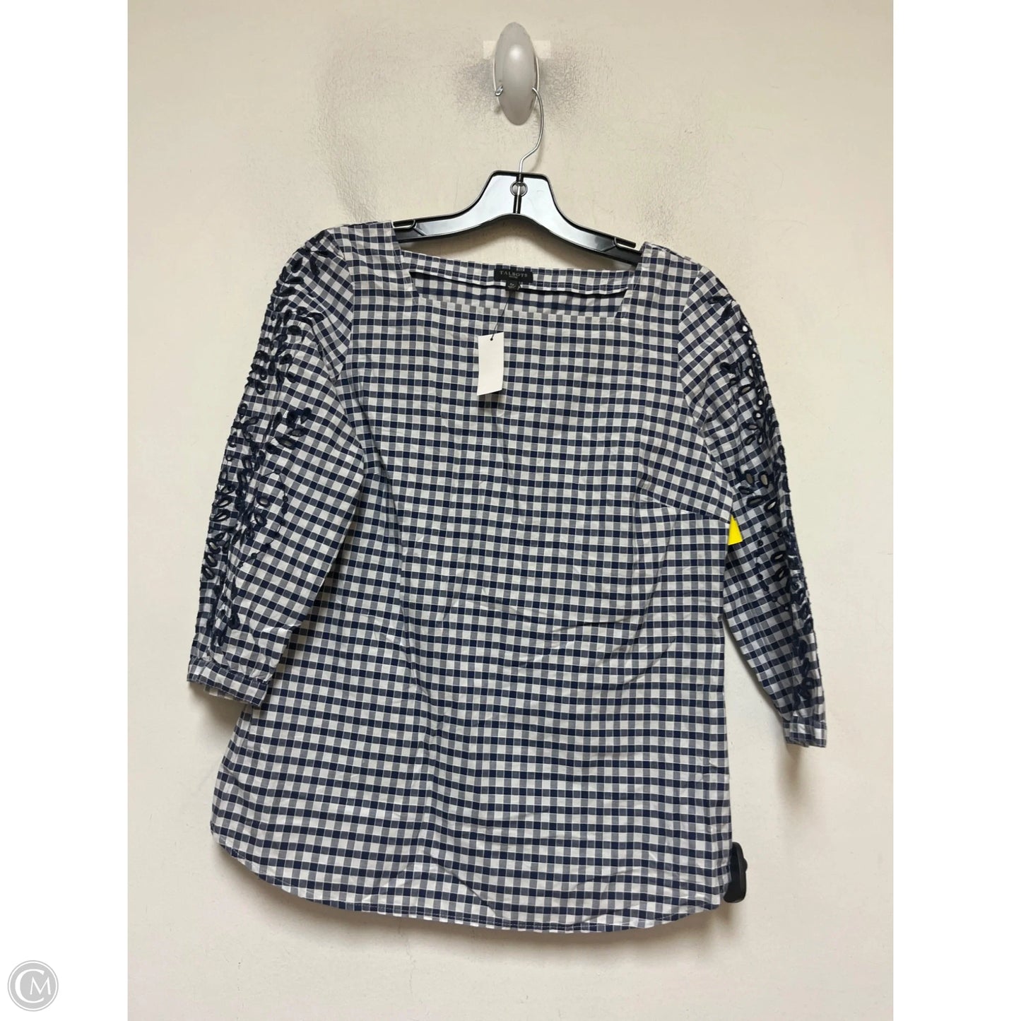 Top Short Sleeve By Talbots In Blue & White, Size: Sp