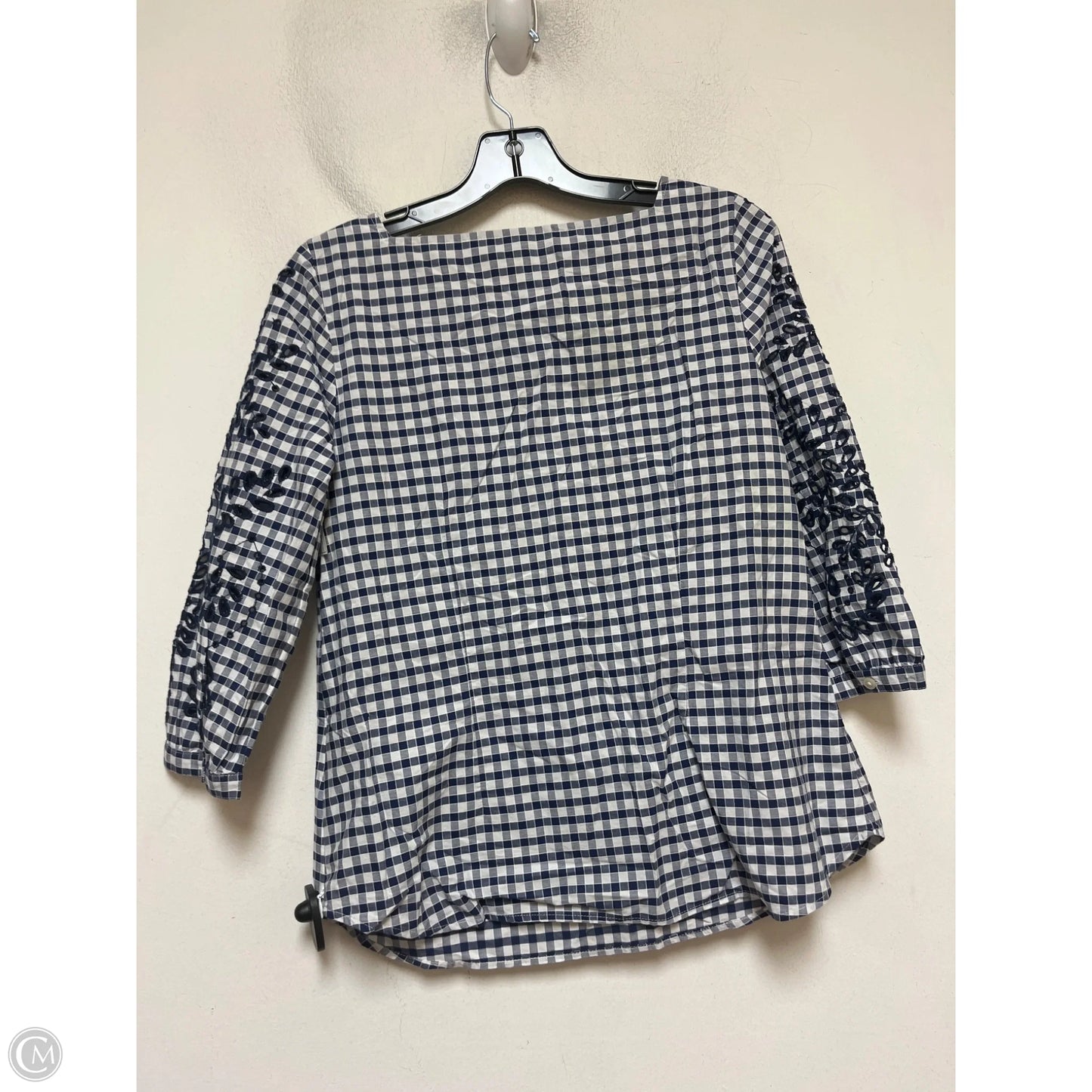 Top Short Sleeve By Talbots In Blue & White, Size: Sp