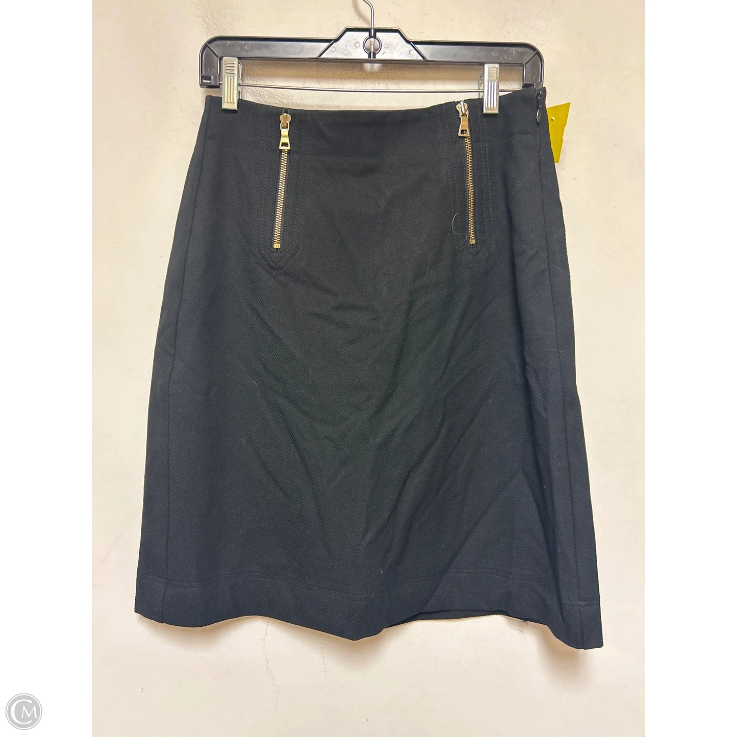 Skirt Midi By Loft In Black & Gold, Size: 2