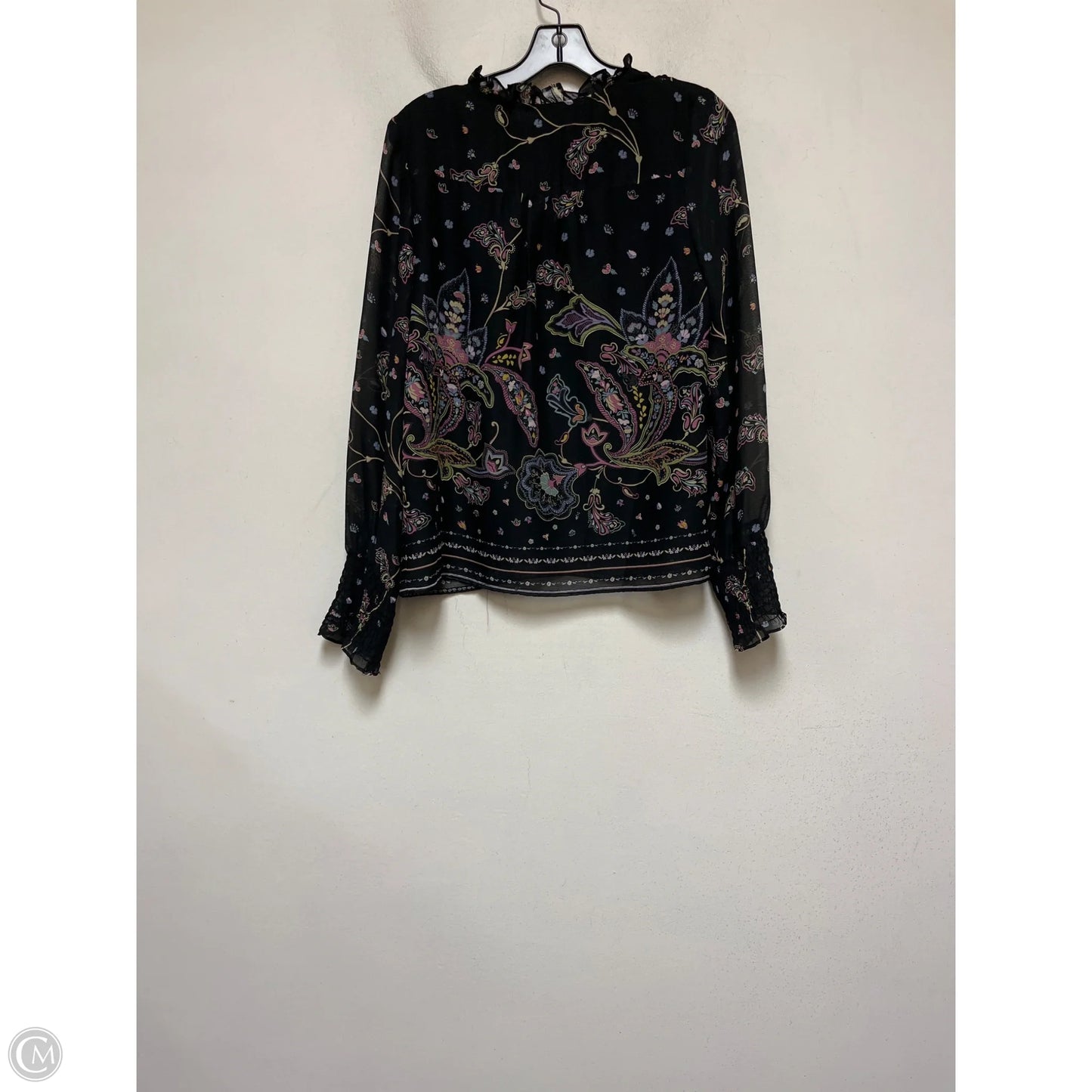 Top Long Sleeve By Aqua In Paisley Print, Size: S