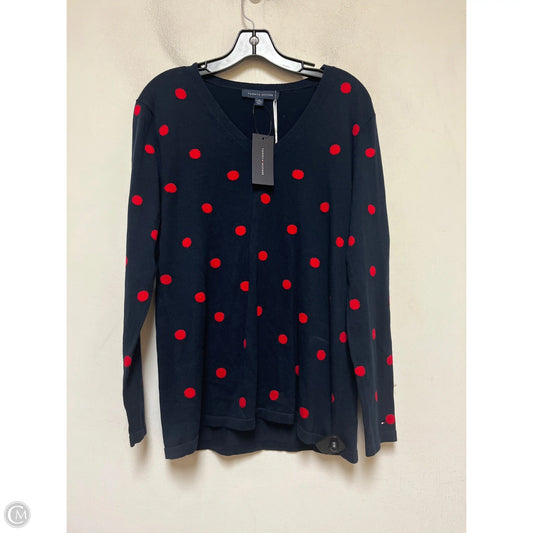 Top Long Sleeve By Tommy Hilfiger In Blue & Red, Size: Xl