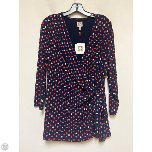 Top Long Sleeve By Anne Klein In Polkadot Pattern, Size: Xl