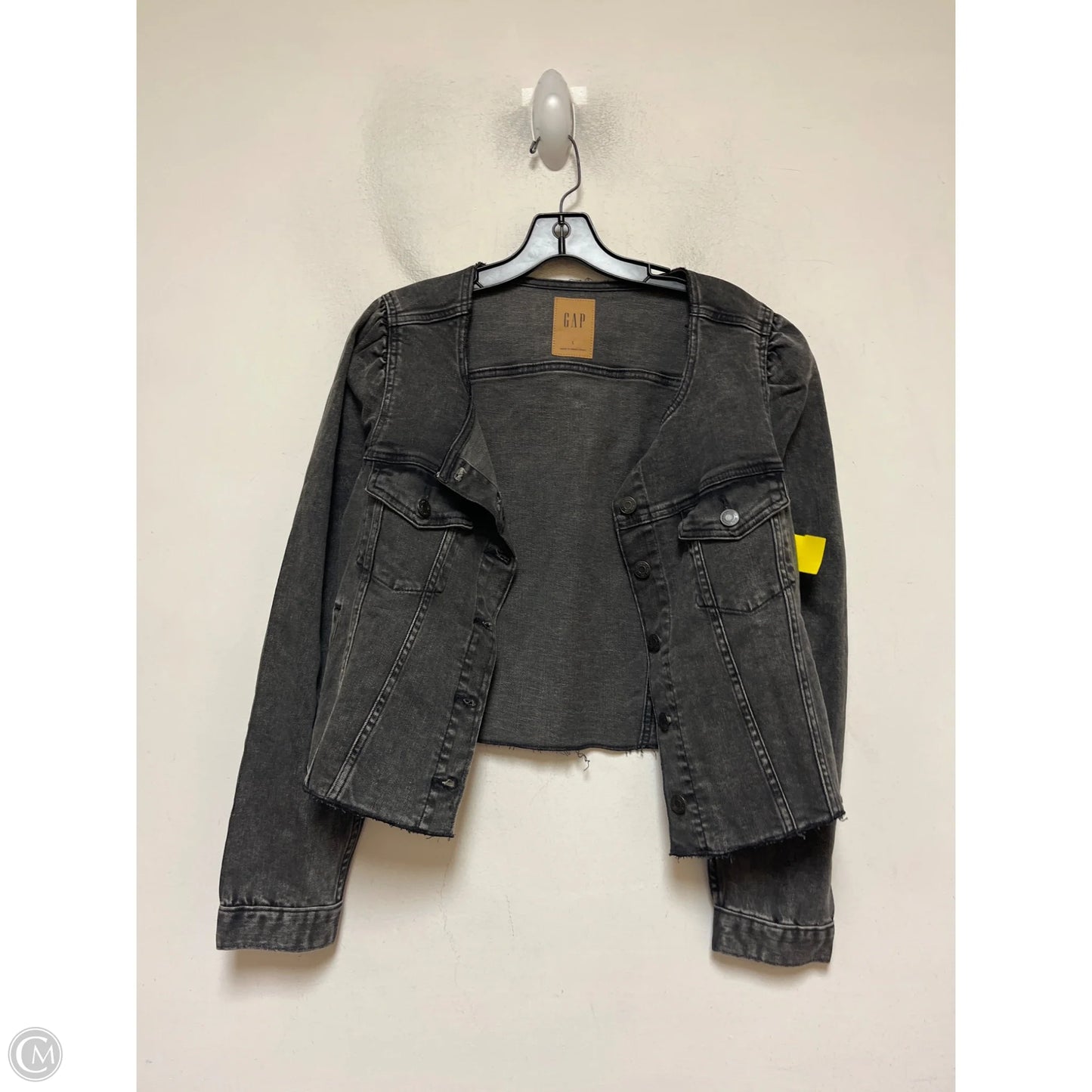 Jacket Denim By Gap In Grey Denim, Size: L
