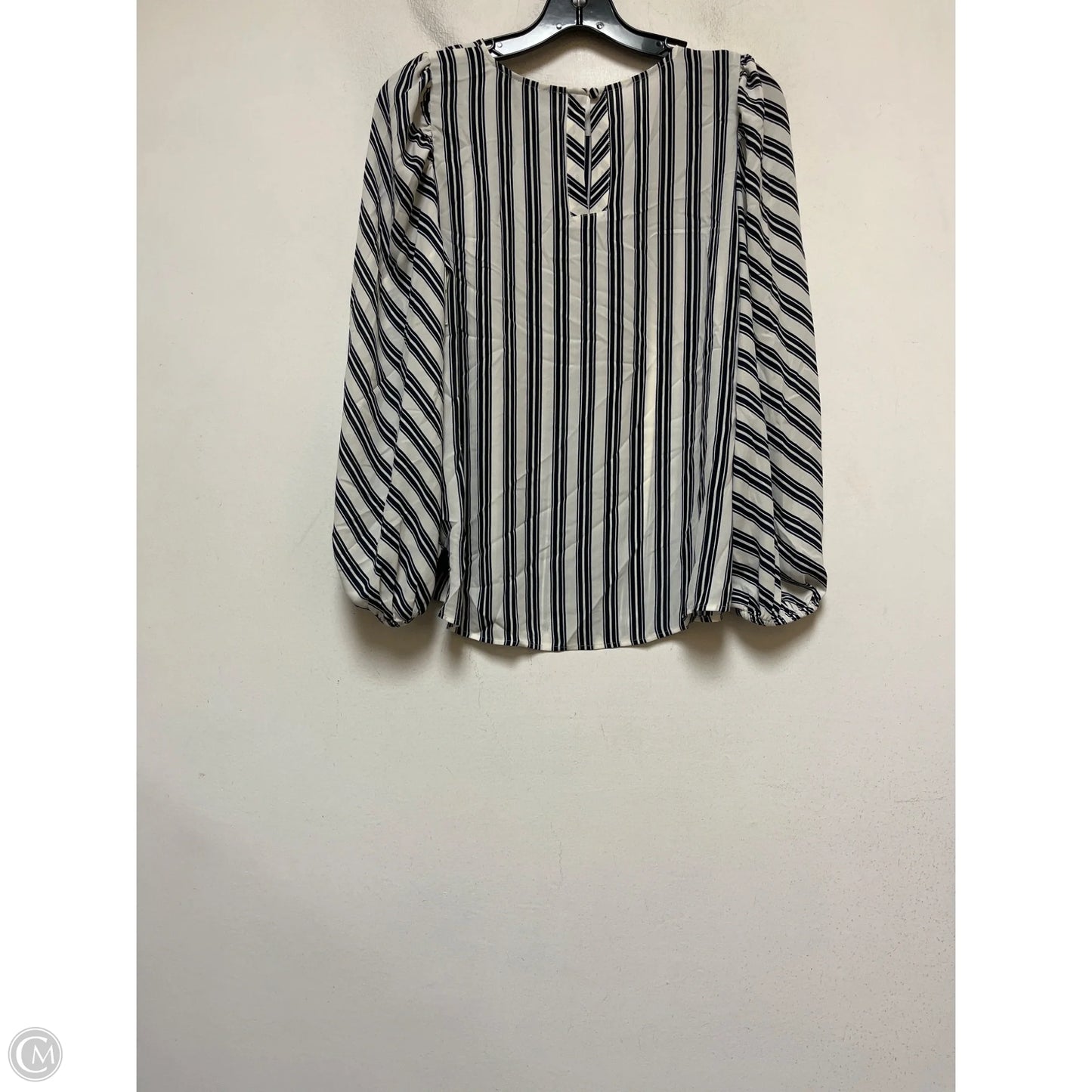 Top Long Sleeve By Loft In Blue & White, Size: Xs