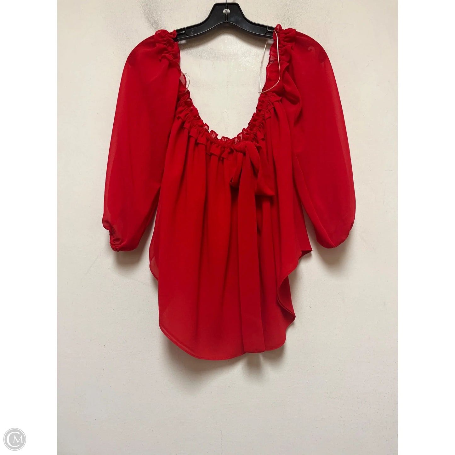 Top Long Sleeve Designer By Misa In Red, Size: Xs