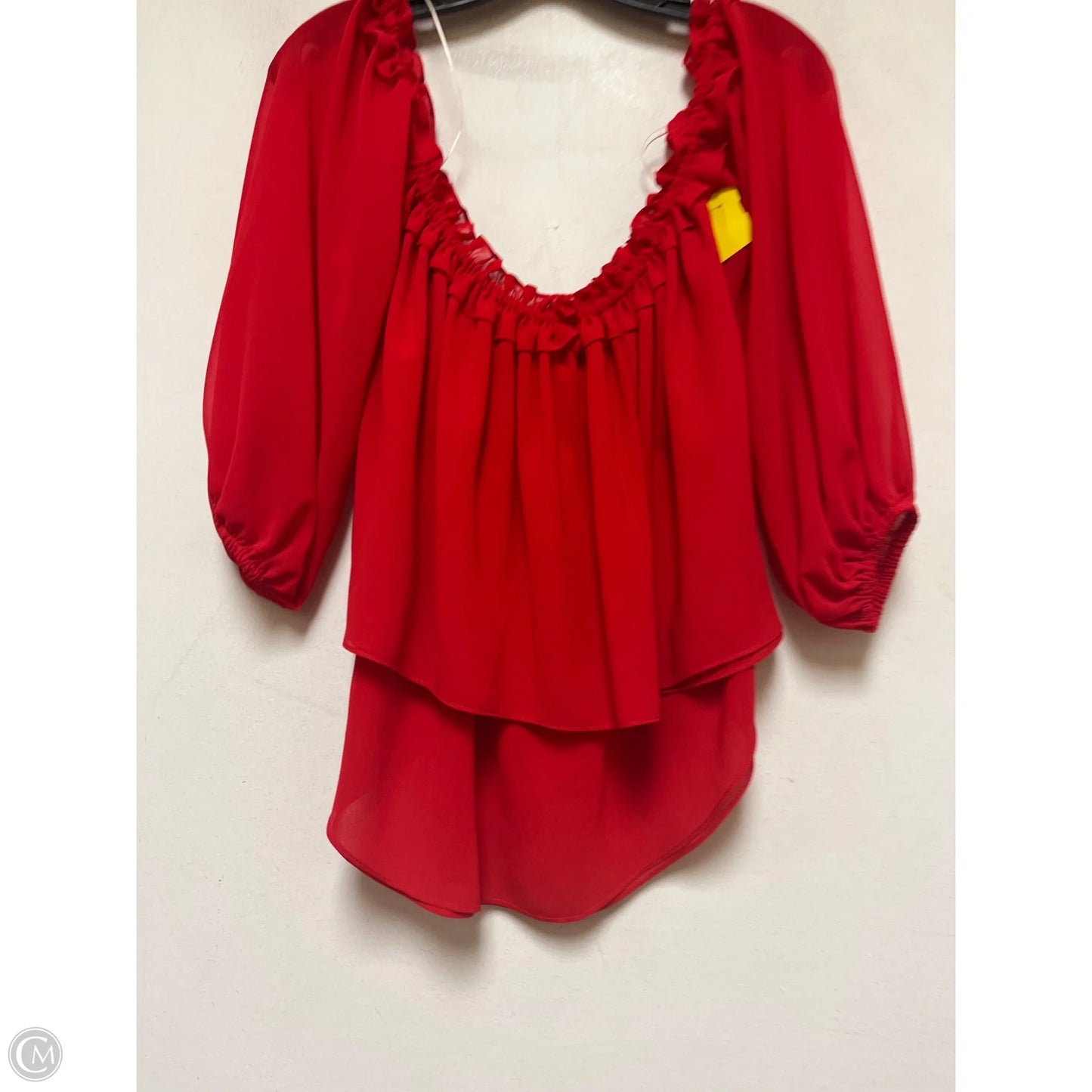 Top Long Sleeve Designer By Misa In Red, Size: Xs