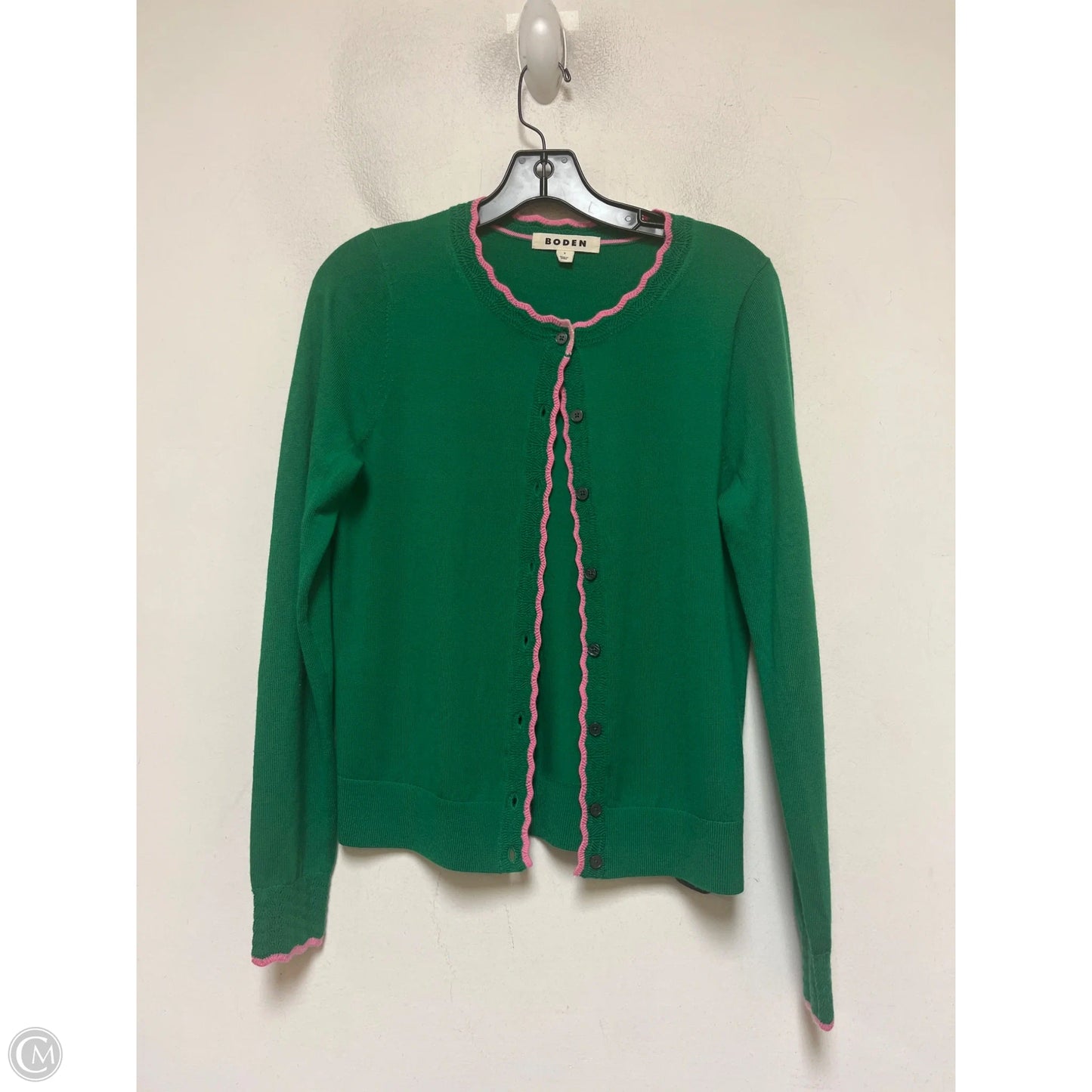 Cardigan By Boden In Green & Pink, Size: S