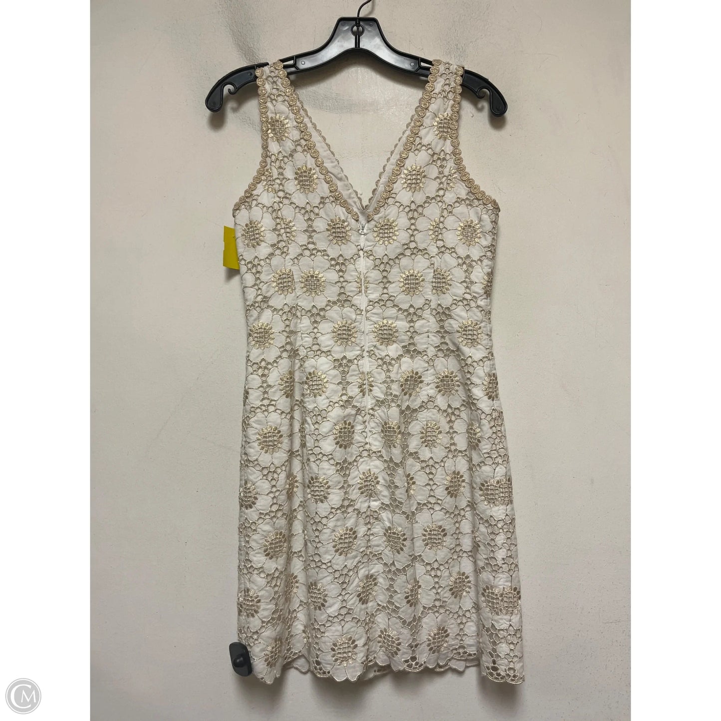 Dress Designer By Lilly Pulitzer In Gold & White, Size: Xs