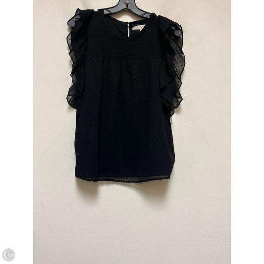 Top Short Sleeve By Loft In Black, Size: M