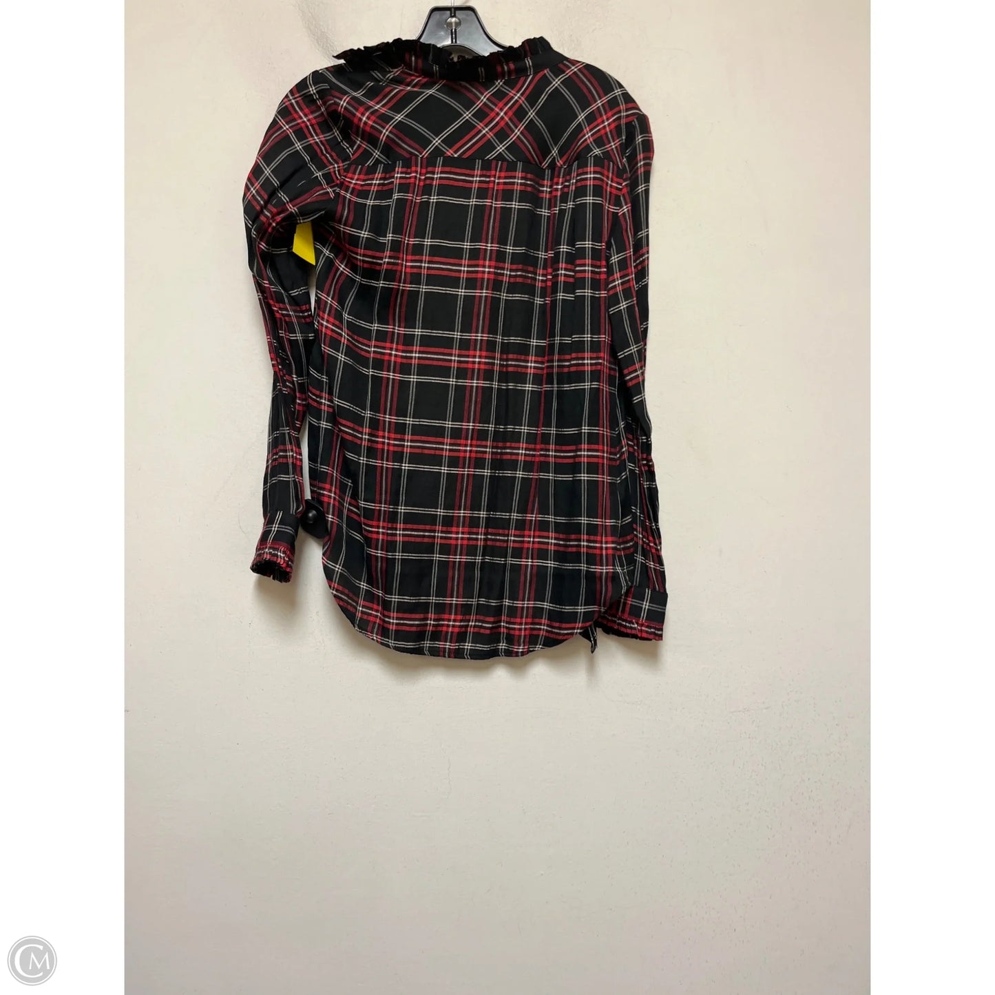 Top Long Sleeve By Loft In Plaid Pattern, Size: Xxs