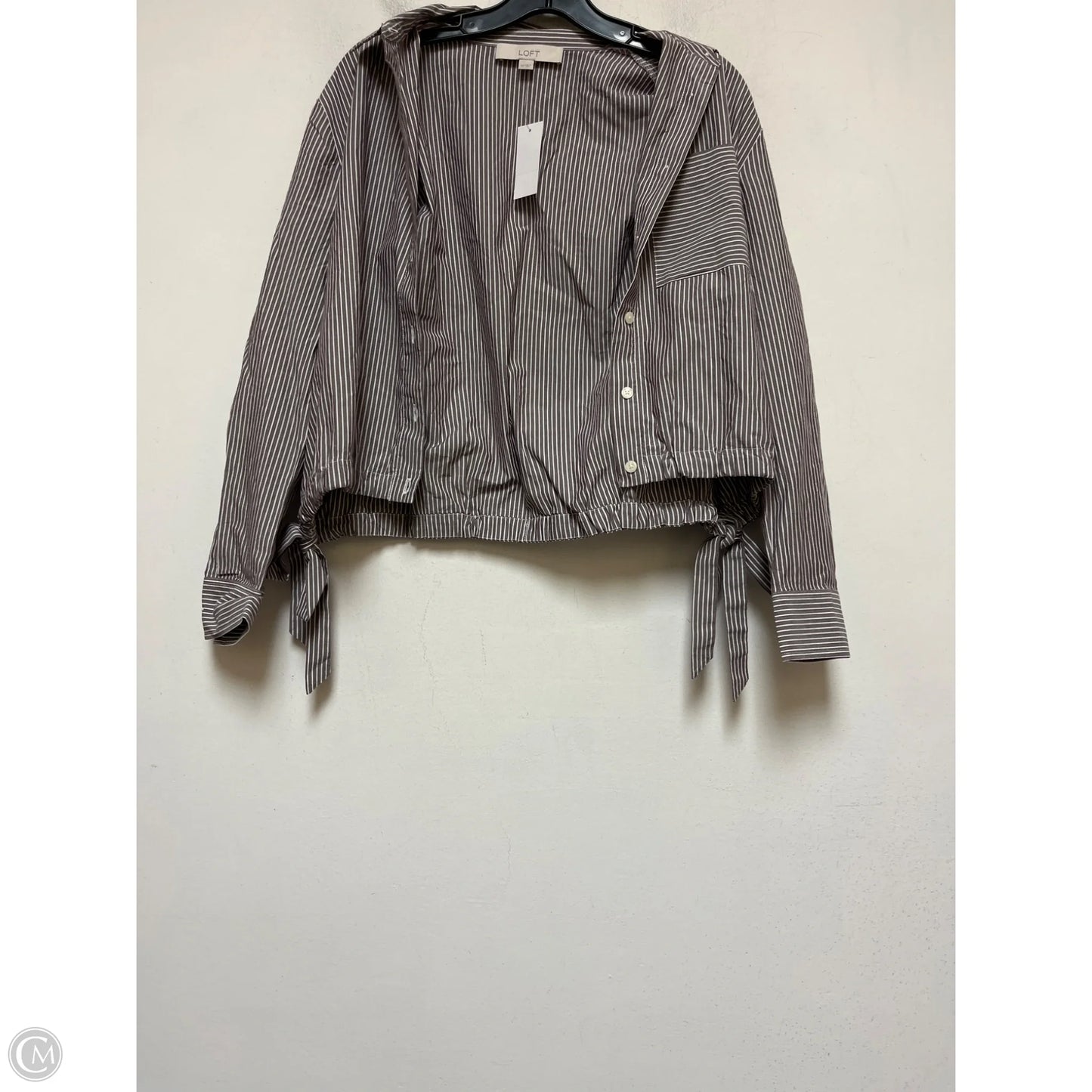 Top Long Sleeve By Loft In Striped Pattern, Size: Xs