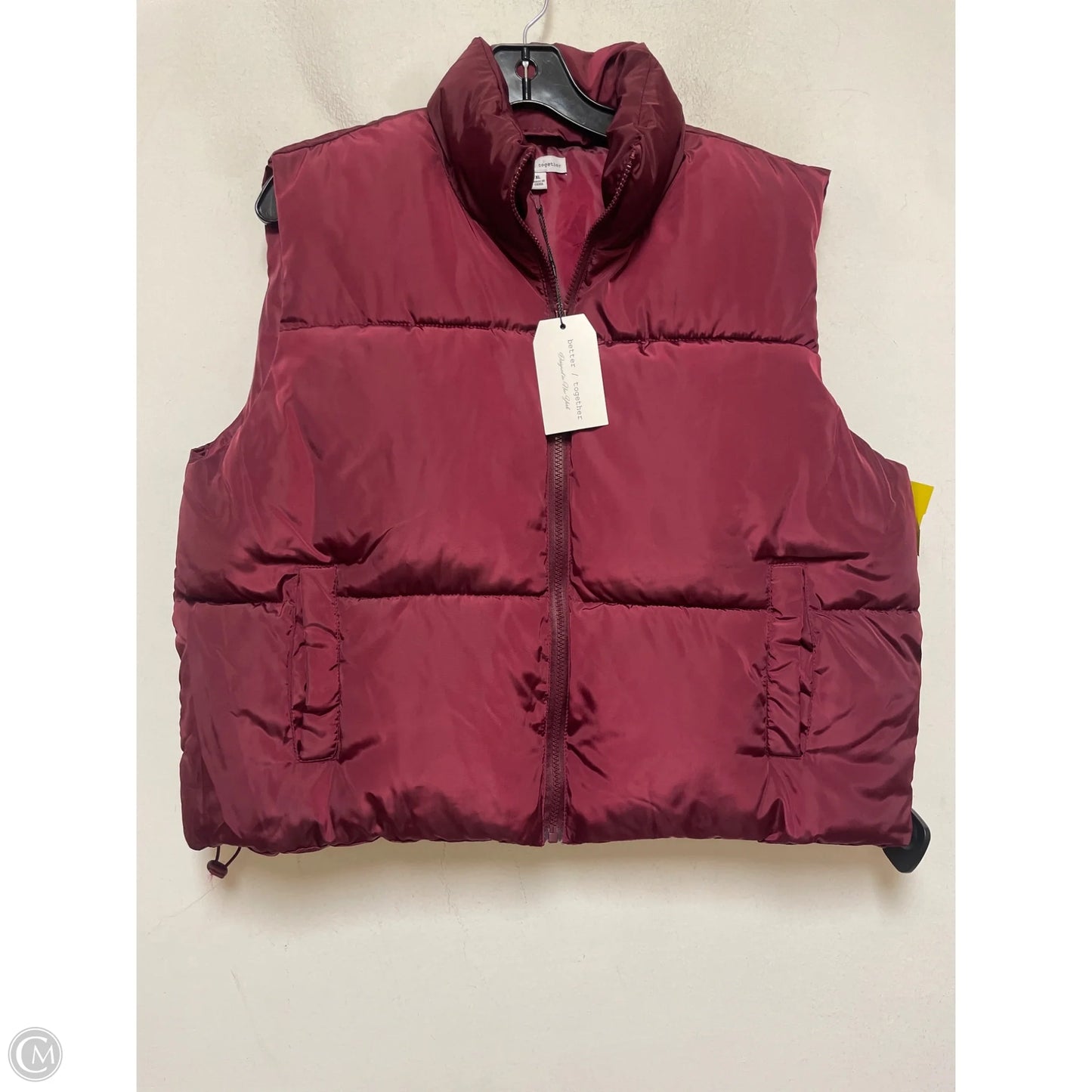 Vest Puffer & Quilted By Better Together In Maroon, Size: Xl