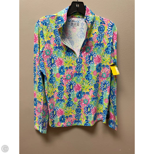 Athletic Top Long Sleeve Crewneck By Ibkul In Floral Print, Size: M