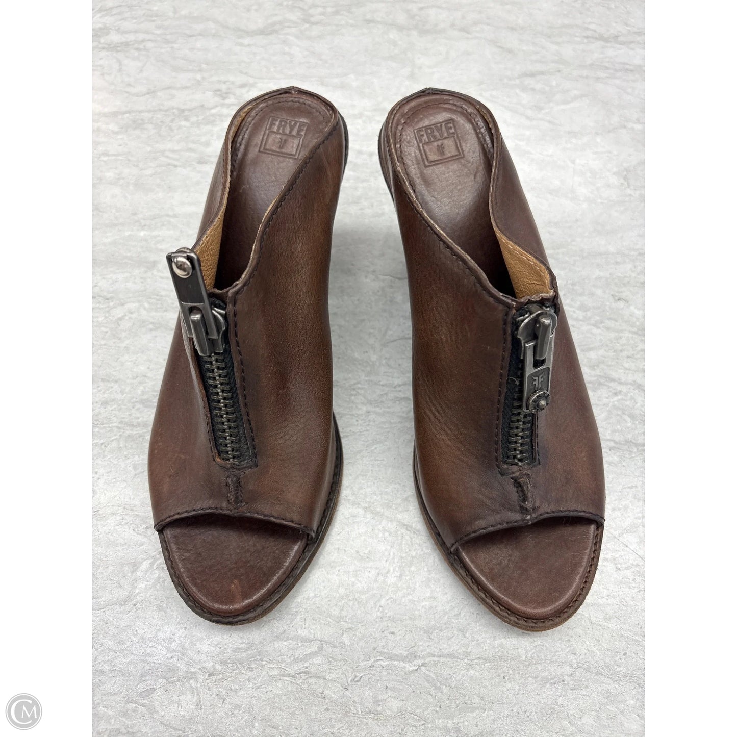 Sandals Designer By Frye In Brown, Size: 7.5