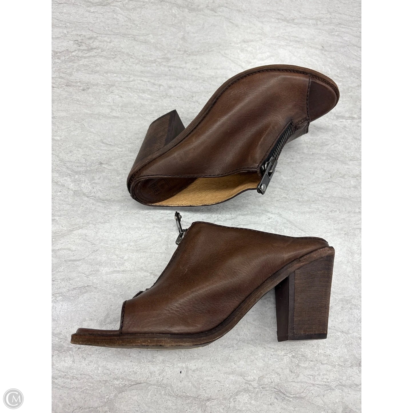 Sandals Designer By Frye In Brown, Size: 7.5