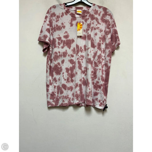 Top Short Sleeve Basic By C And C In Tie Dye Print, Size: L