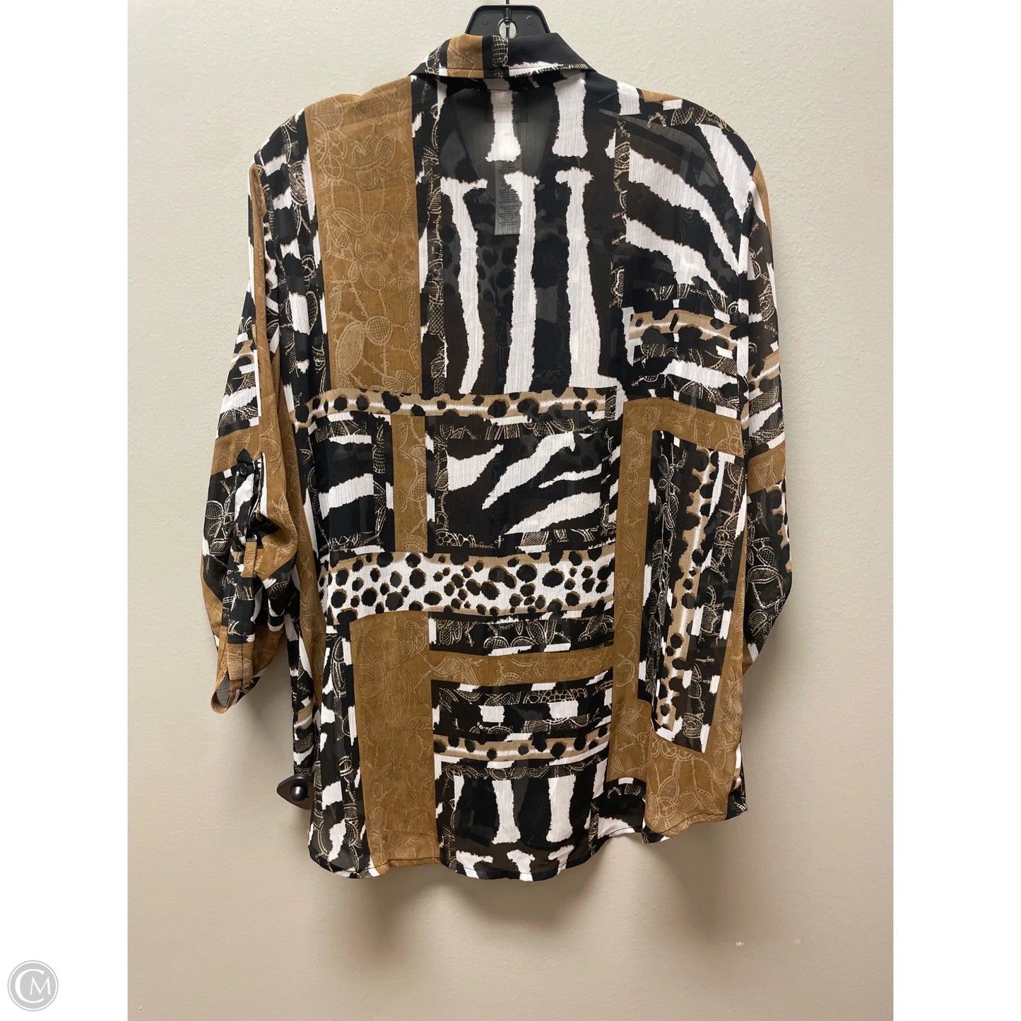 Top Long Sleeve By Chicos In Animal Print, Size: L