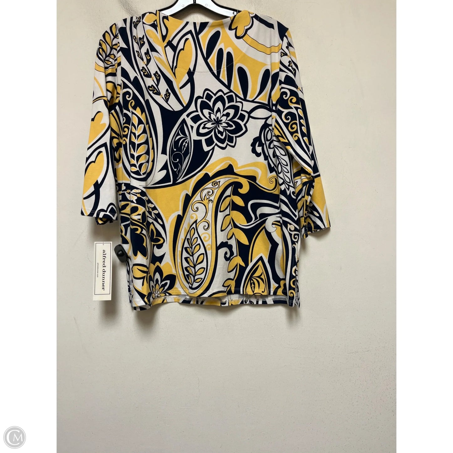 Top Long Sleeve By Alfred Dunner In Blue & Yellow, Size: S