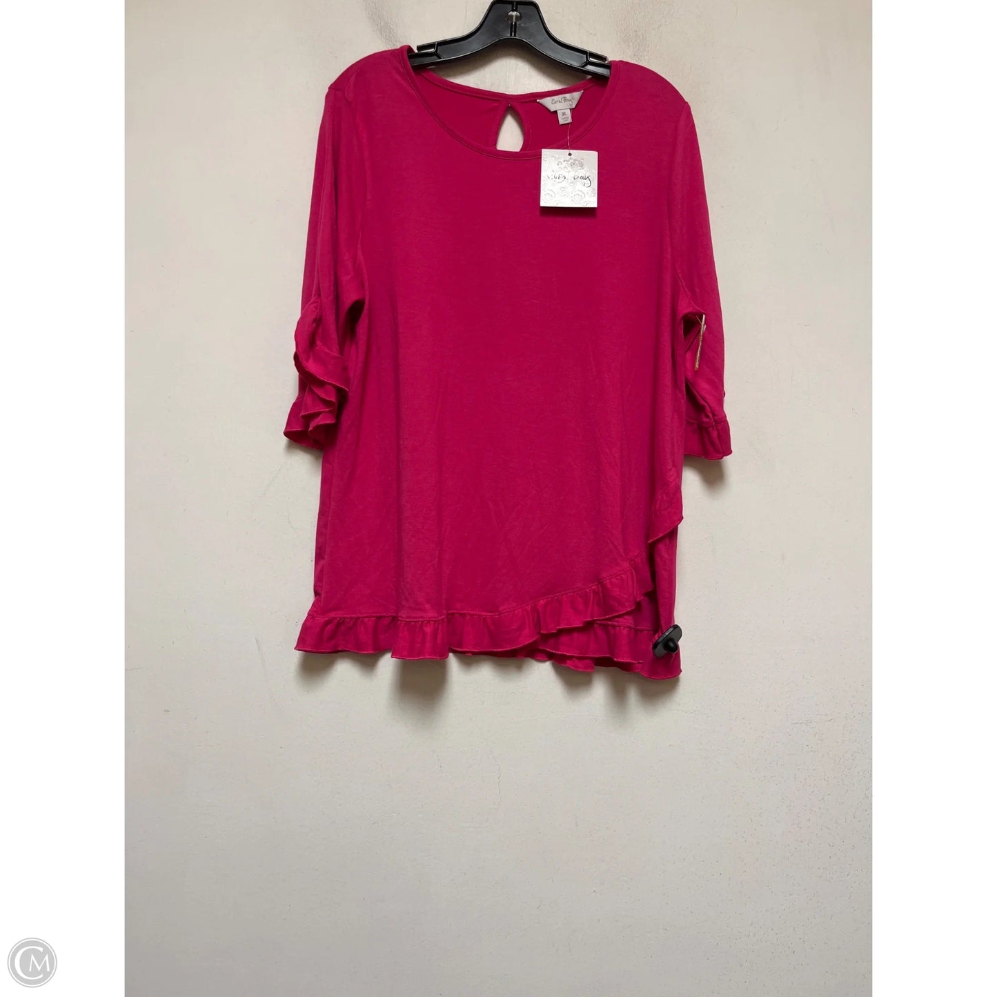 Top Short Sleeve By Coral Bay In Pink, Size: Xl