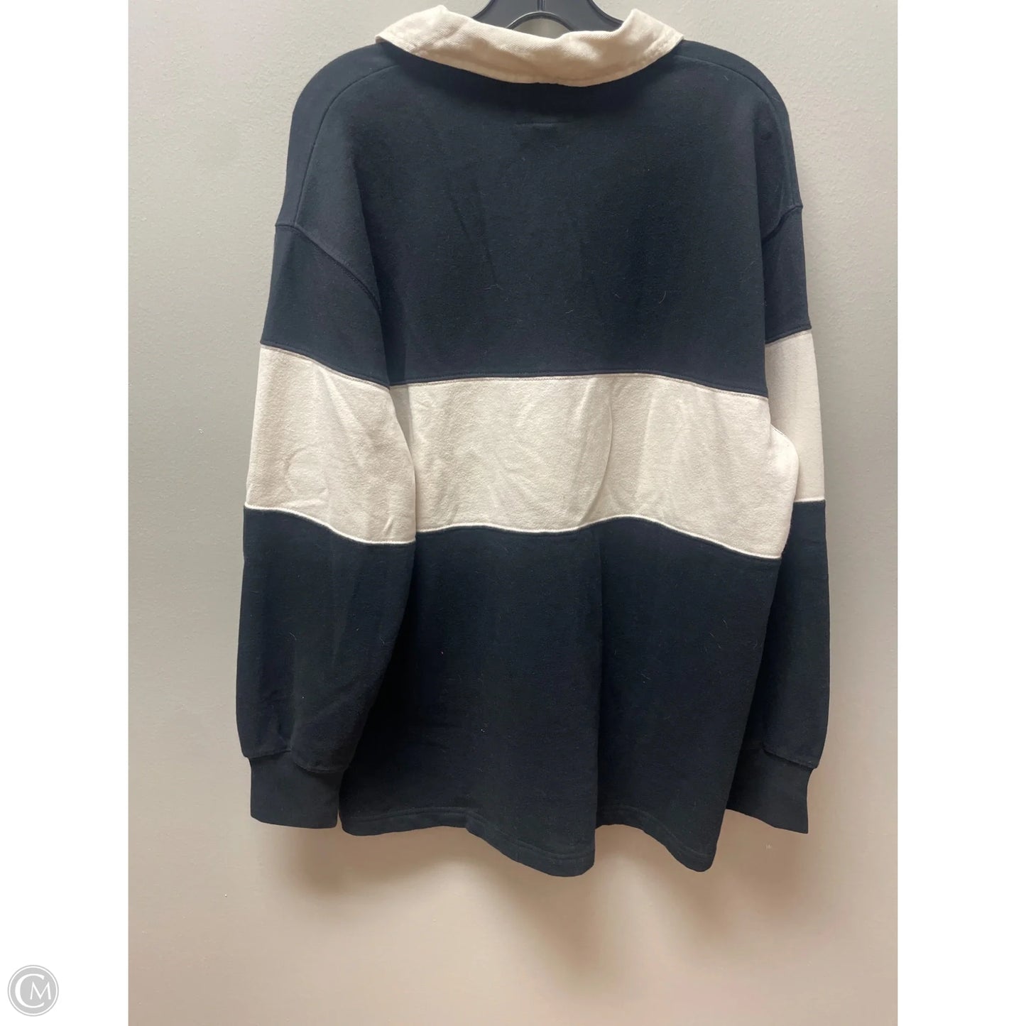 Top Long Sleeve By American Eagle In Black & Cream, Size: S