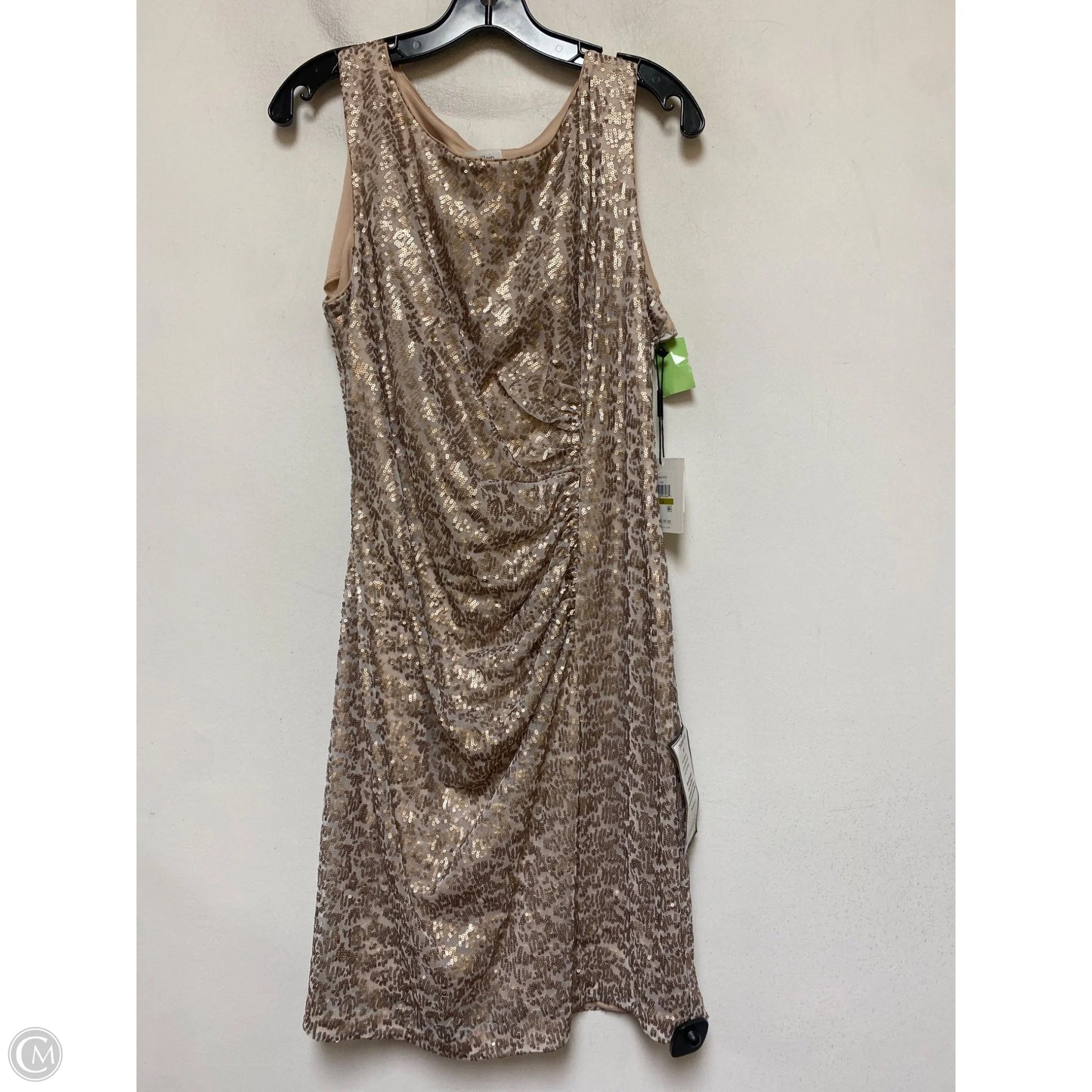 Dress Casual Short By Calvin Klein In Gold, Size: Xl