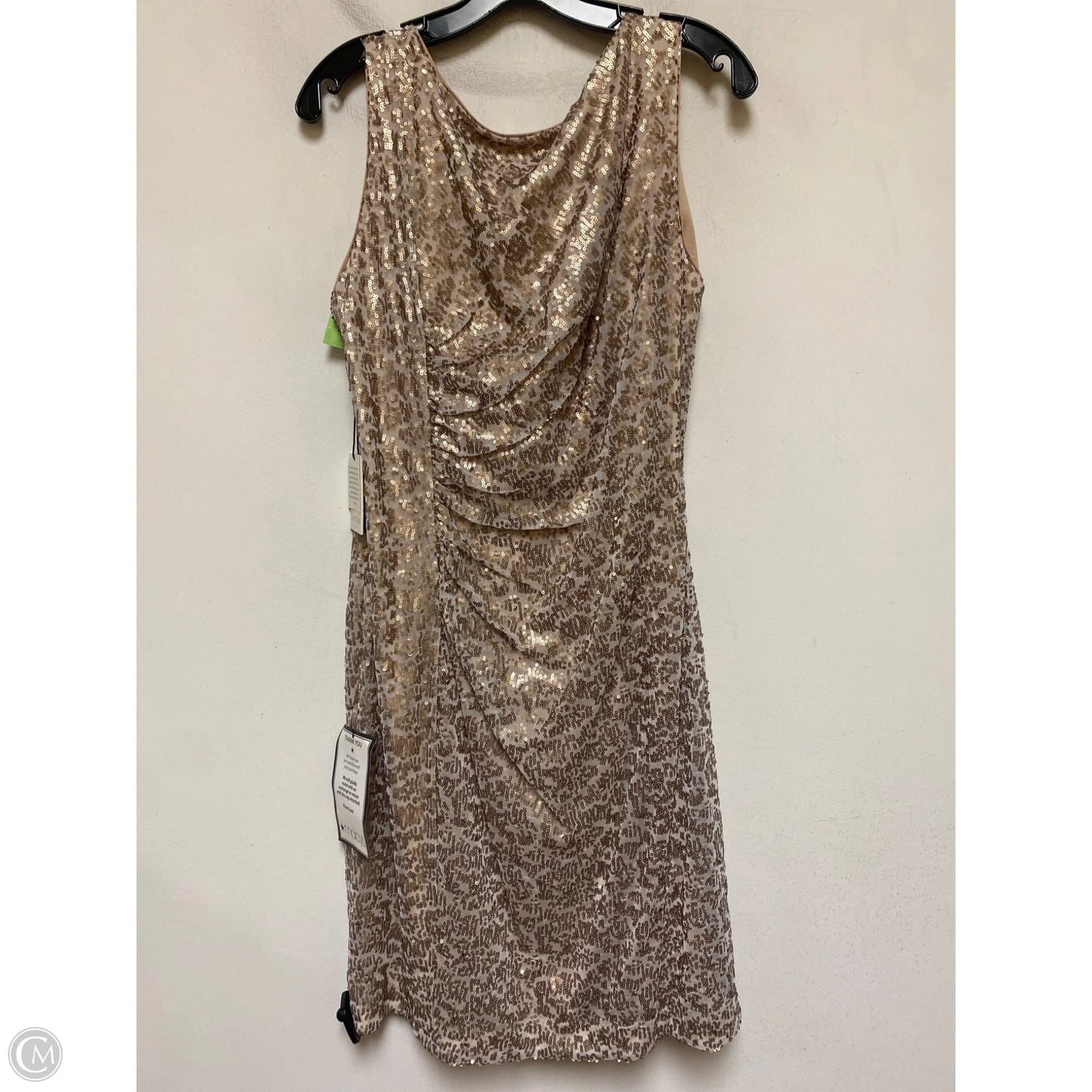 Dress Casual Short By Calvin Klein In Gold, Size: Xl