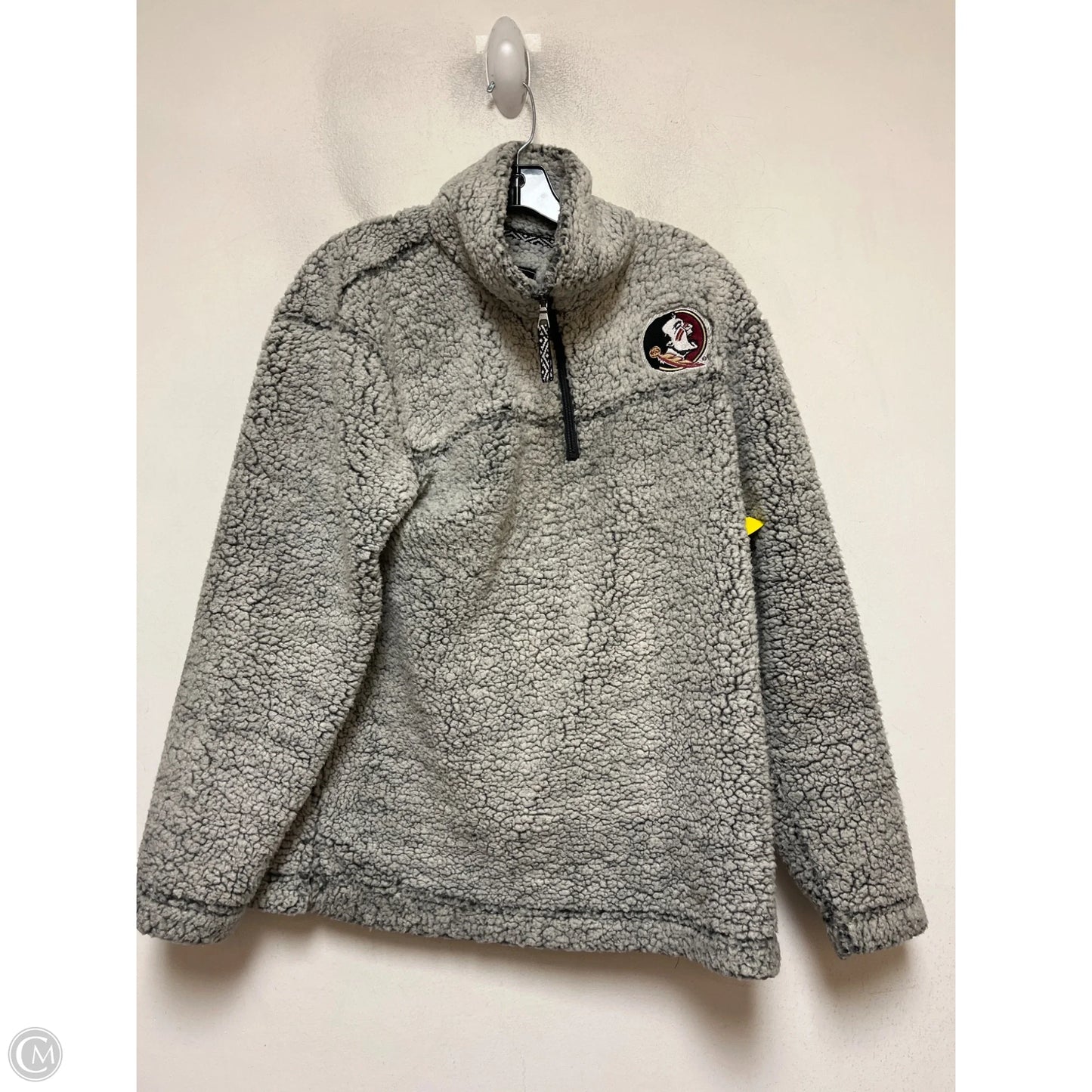 Jacket Faux Fur & Sherpa By Clothes Mentor In Grey, Size: M