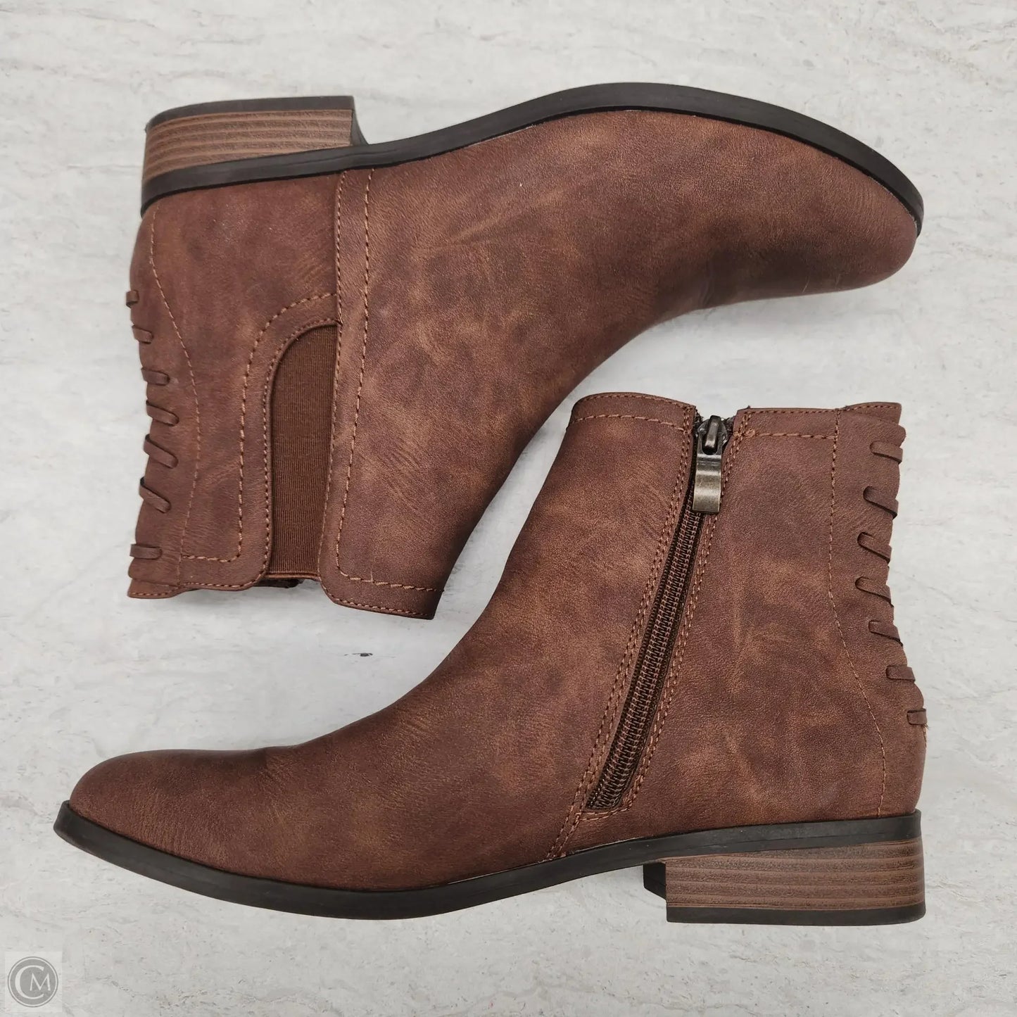 Boots Ankle Flats By Limelight In Brown, Size: 8