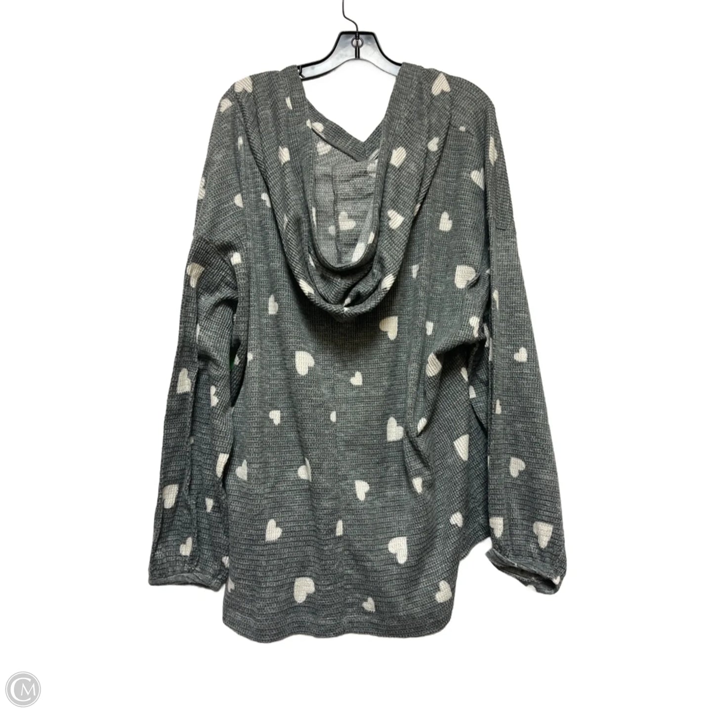 Sweatshirt Hoodie By Lane Bryant In Grey & White, Size: 3x