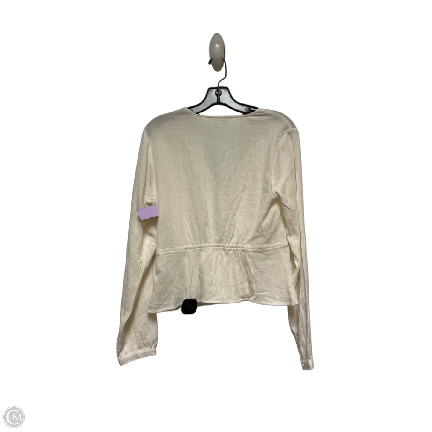 Top Long Sleeve By Banana Republic In Cream, Size: M