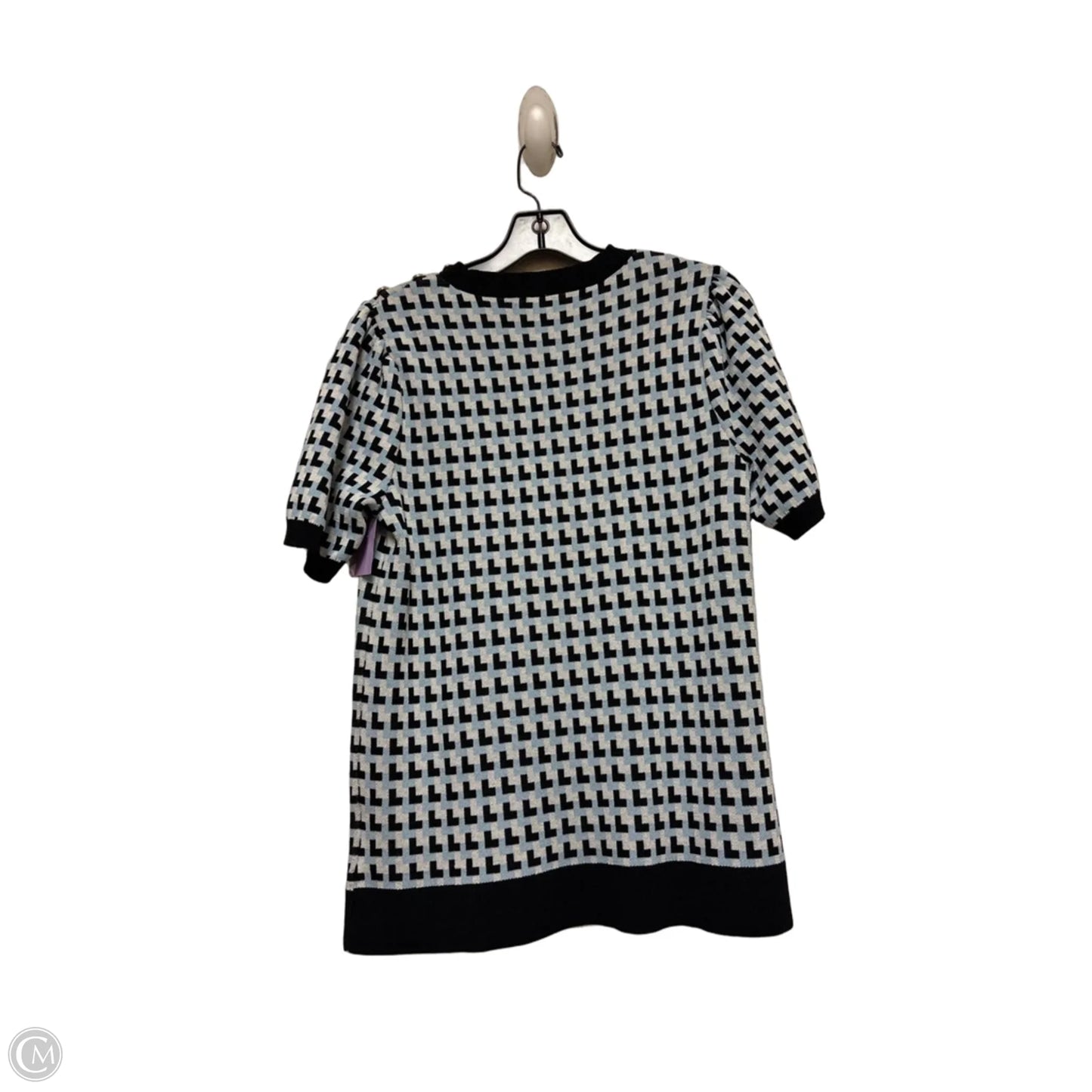 Top Short Sleeve By Anne Klein In Black & Blue, Size: M
