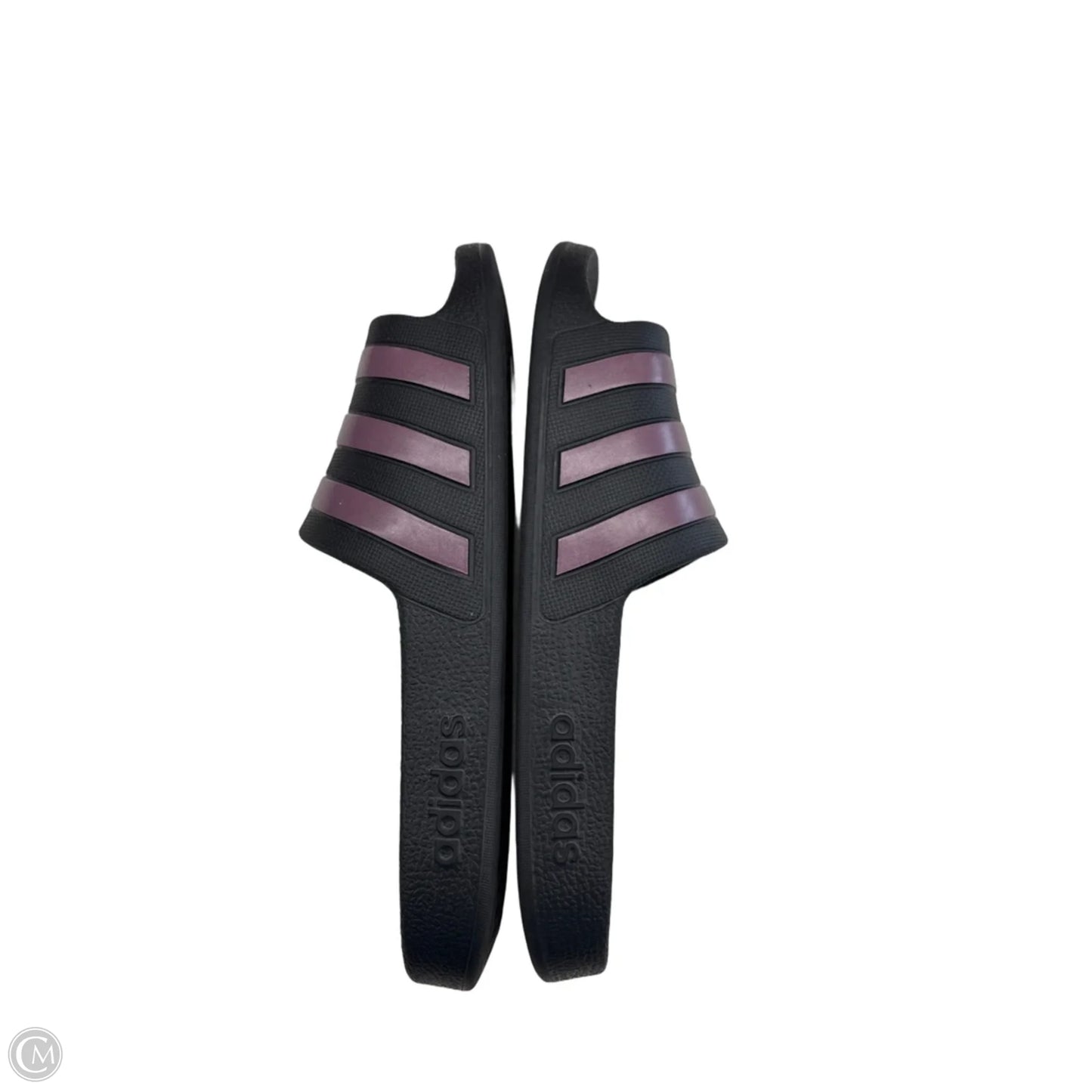 Sandals Flats By Adidas In Black & Purple, Size: 6
