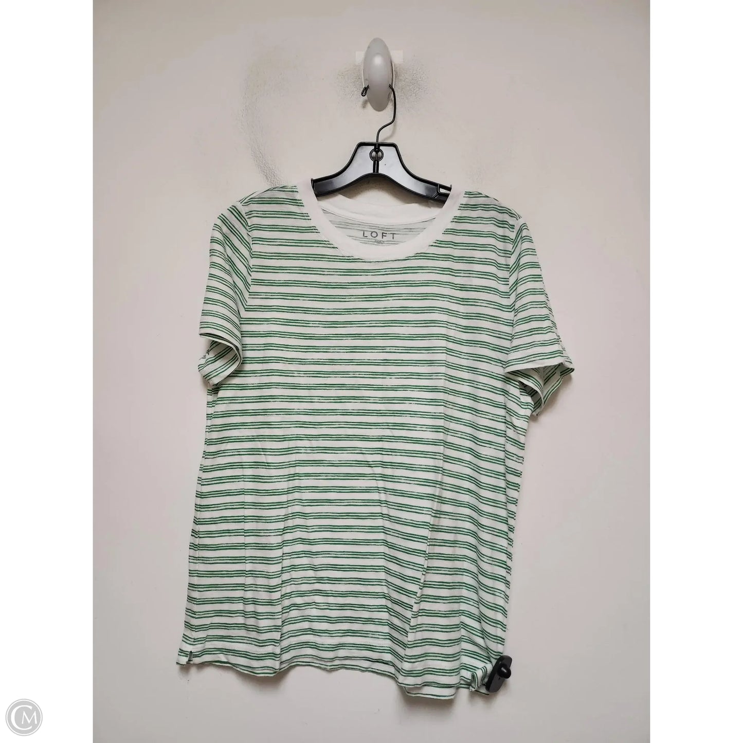Top Short Sleeve Basic By Loft In Striped Pattern, Size: L