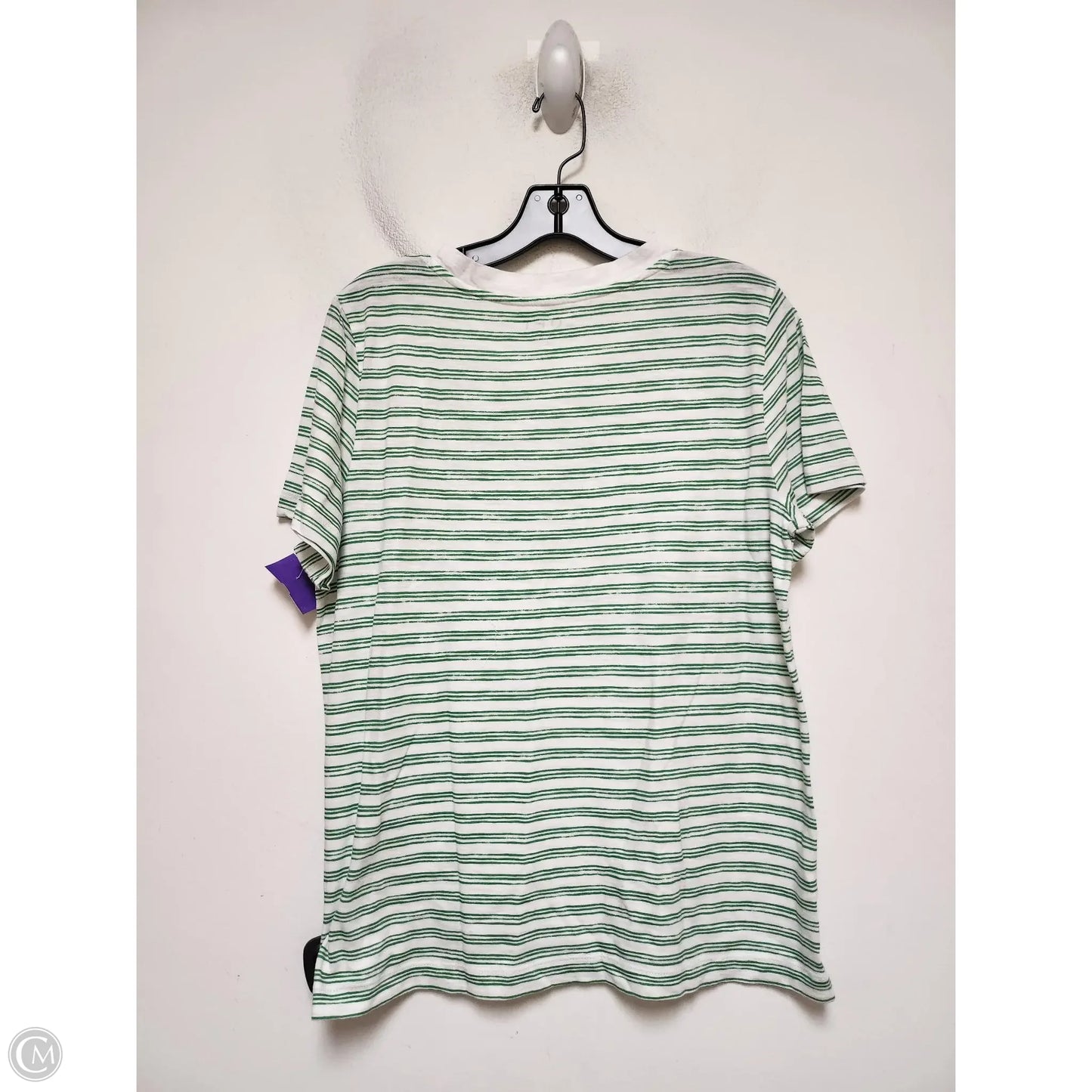 Top Short Sleeve Basic By Loft In Striped Pattern, Size: L