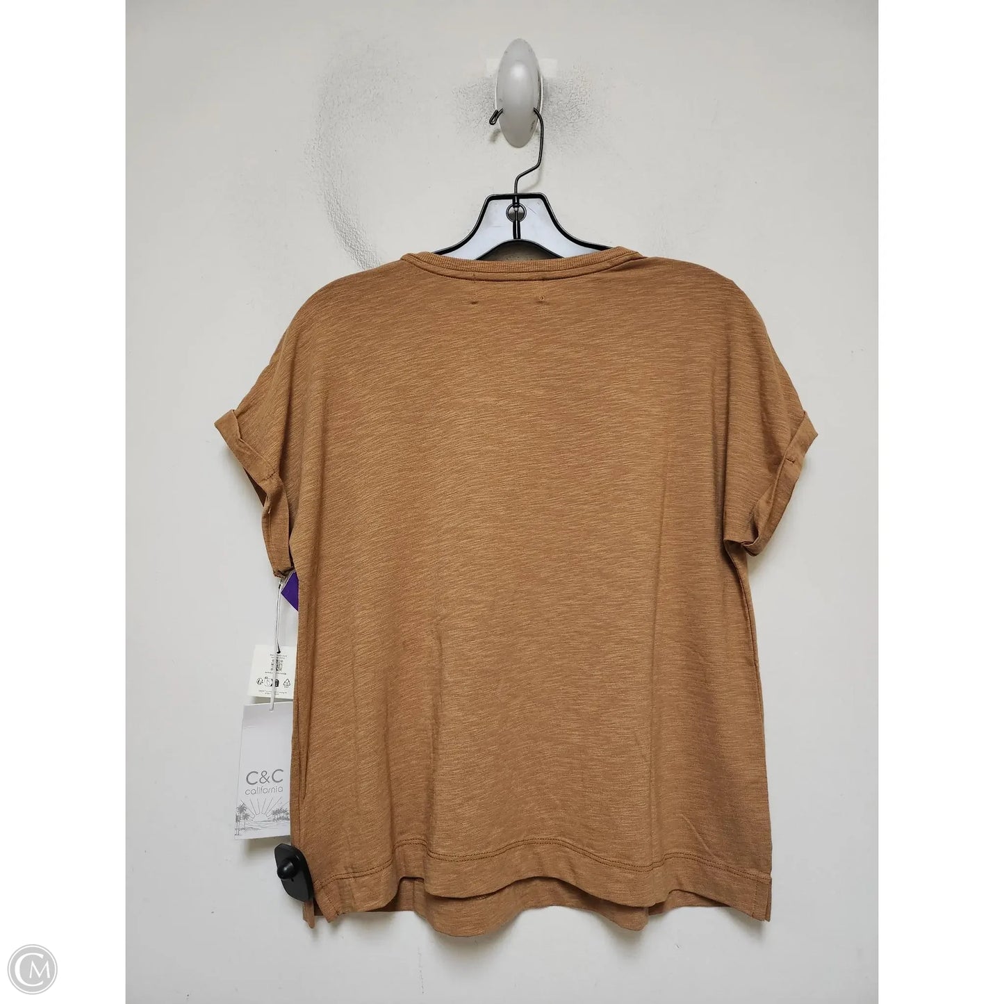 Top Short Sleeve Basic By C And C In Brown, Size: M
