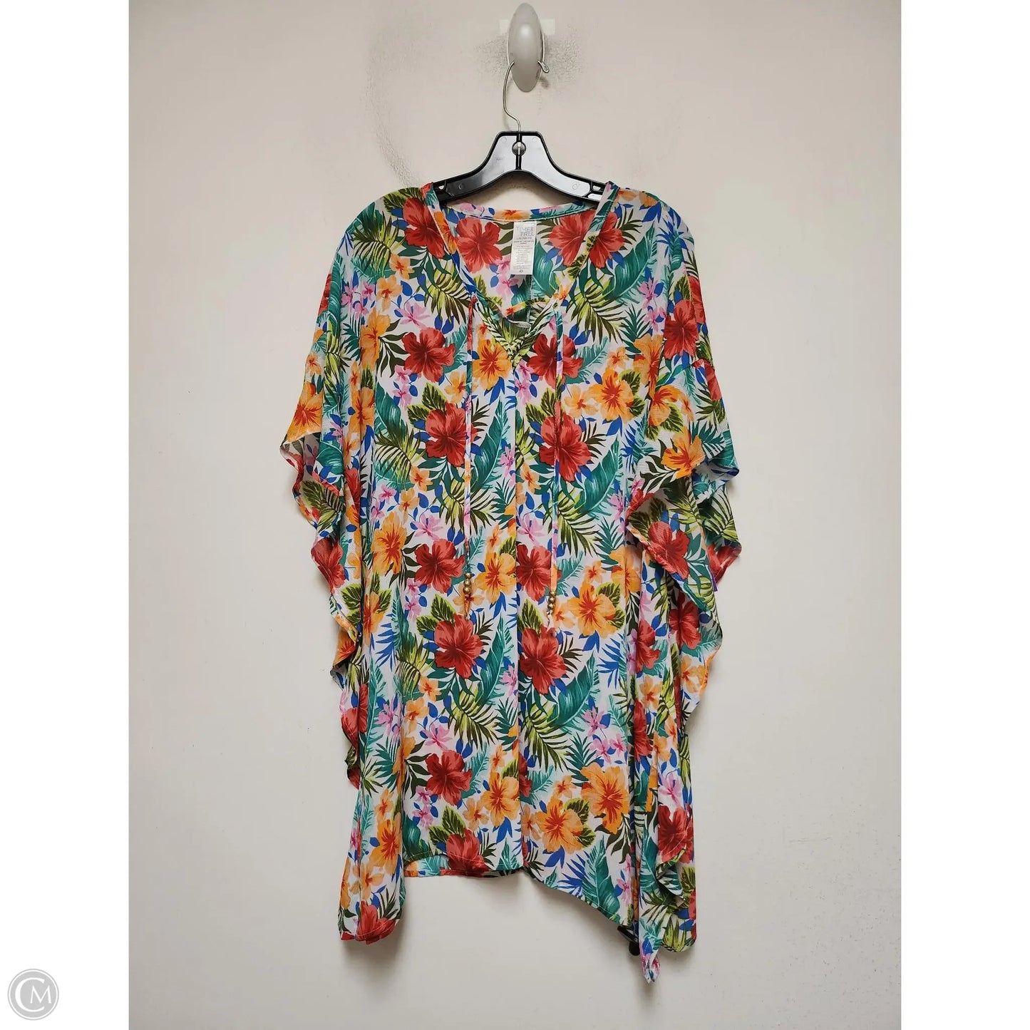 Swimwear Cover-up By Time And Tru In Tropical Print, Size: L