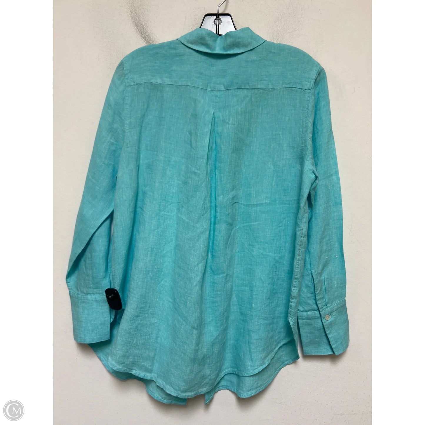 Top Long Sleeve By Talbots In Aqua, Size: Lp