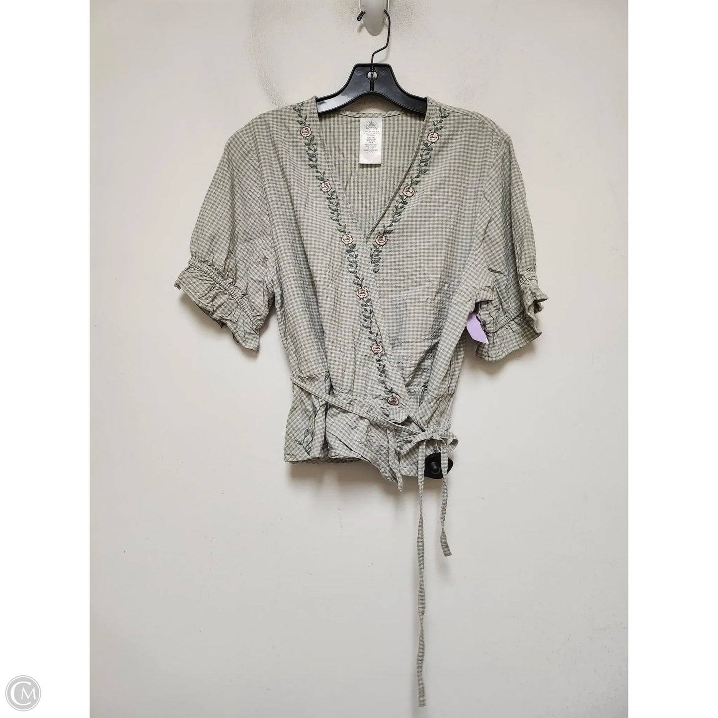 Top Short Sleeve By Disney Store In Plaid Pattern, Size: Xl