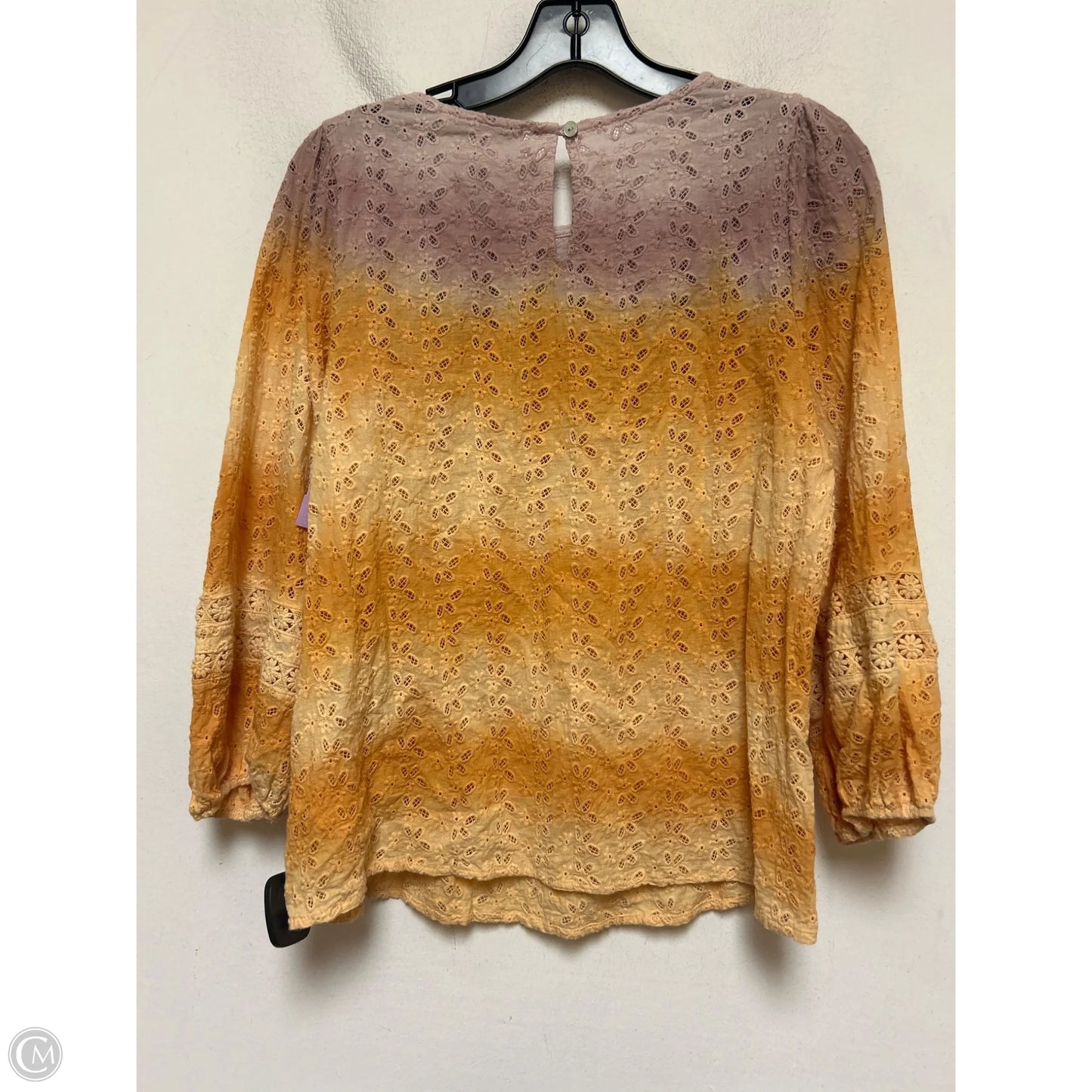 Top Long Sleeve By Eri + Ali In Orange & Pink, Size: M