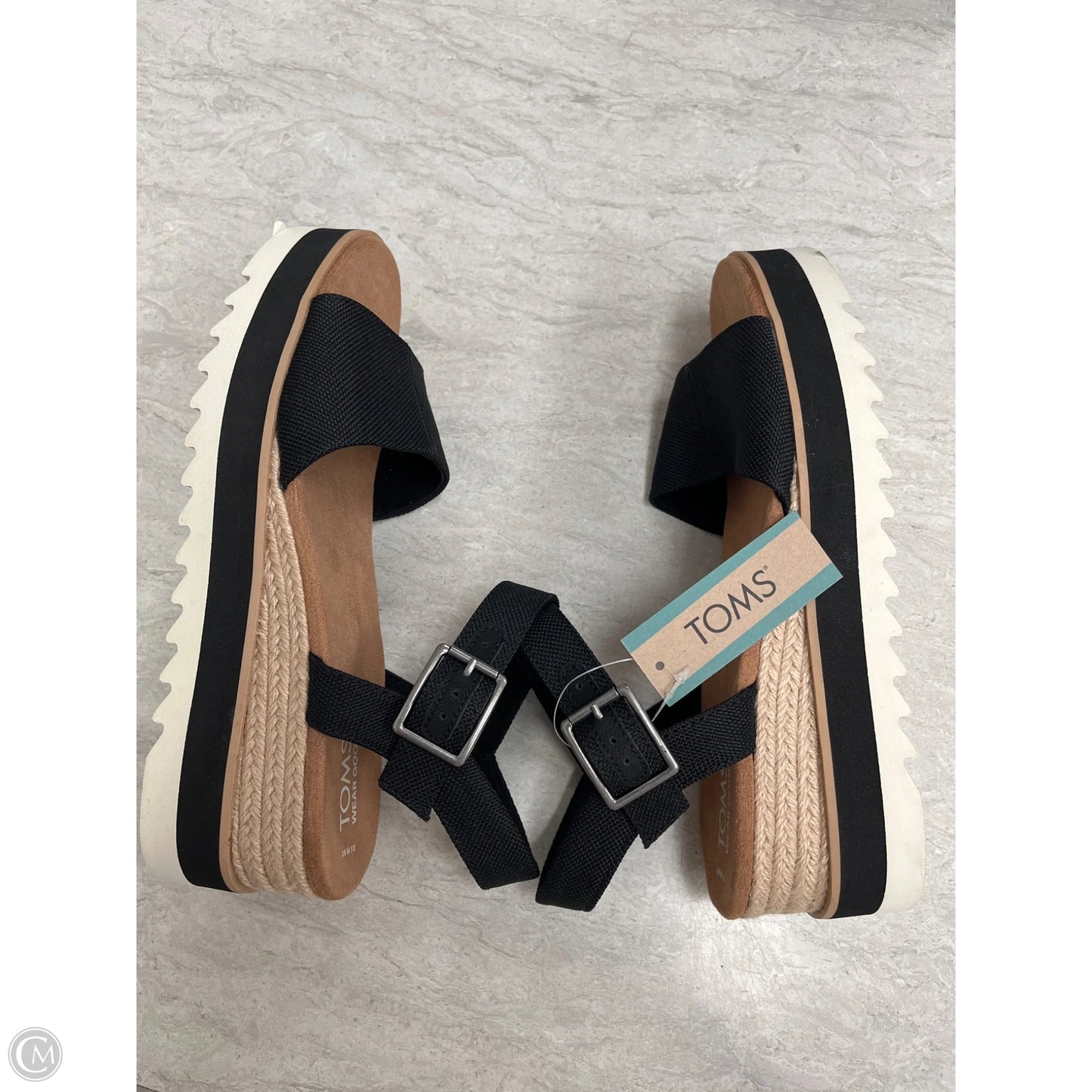 Sandals Flats By Toms In Black, Size: 10