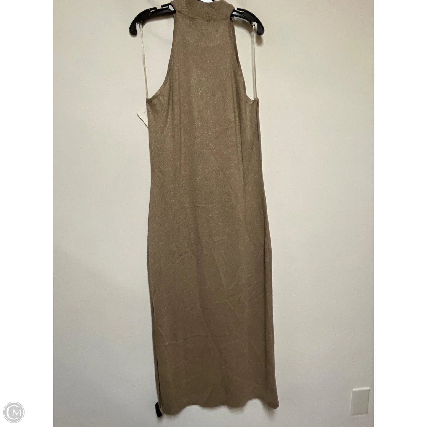 Dress Casual Midi By Banana Republic In Gold & Tan, Size: L