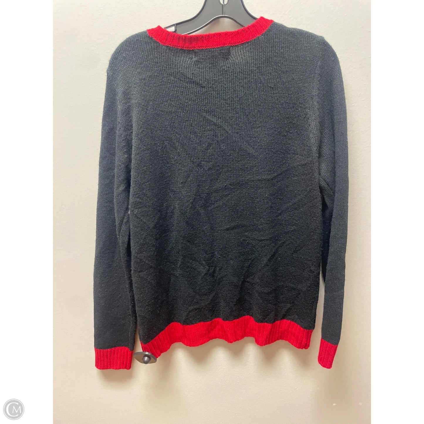 Sweater By Karen Scott In Black & Red, Size: M