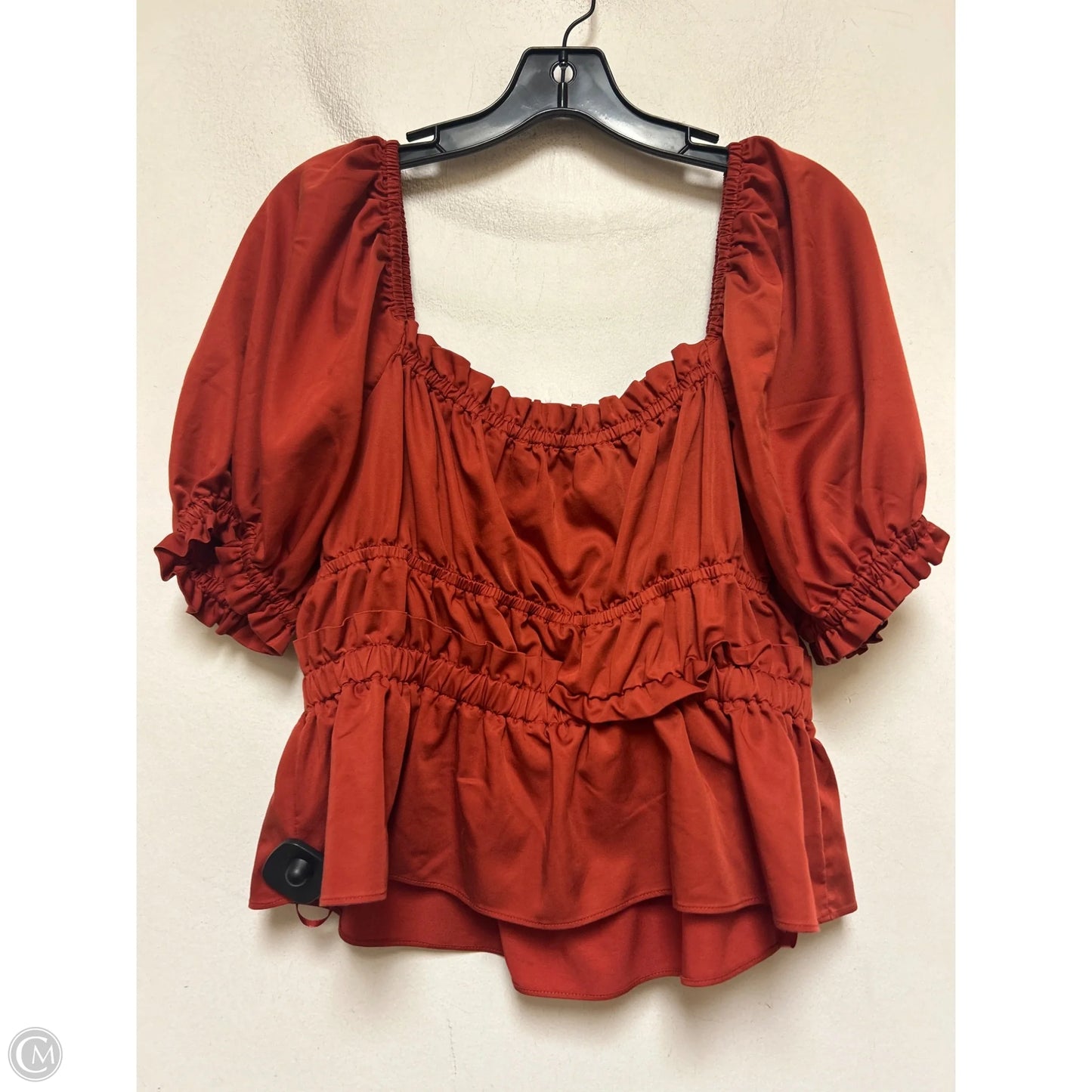 Top Short Sleeve By Antonio Melani In Orange, Size: L