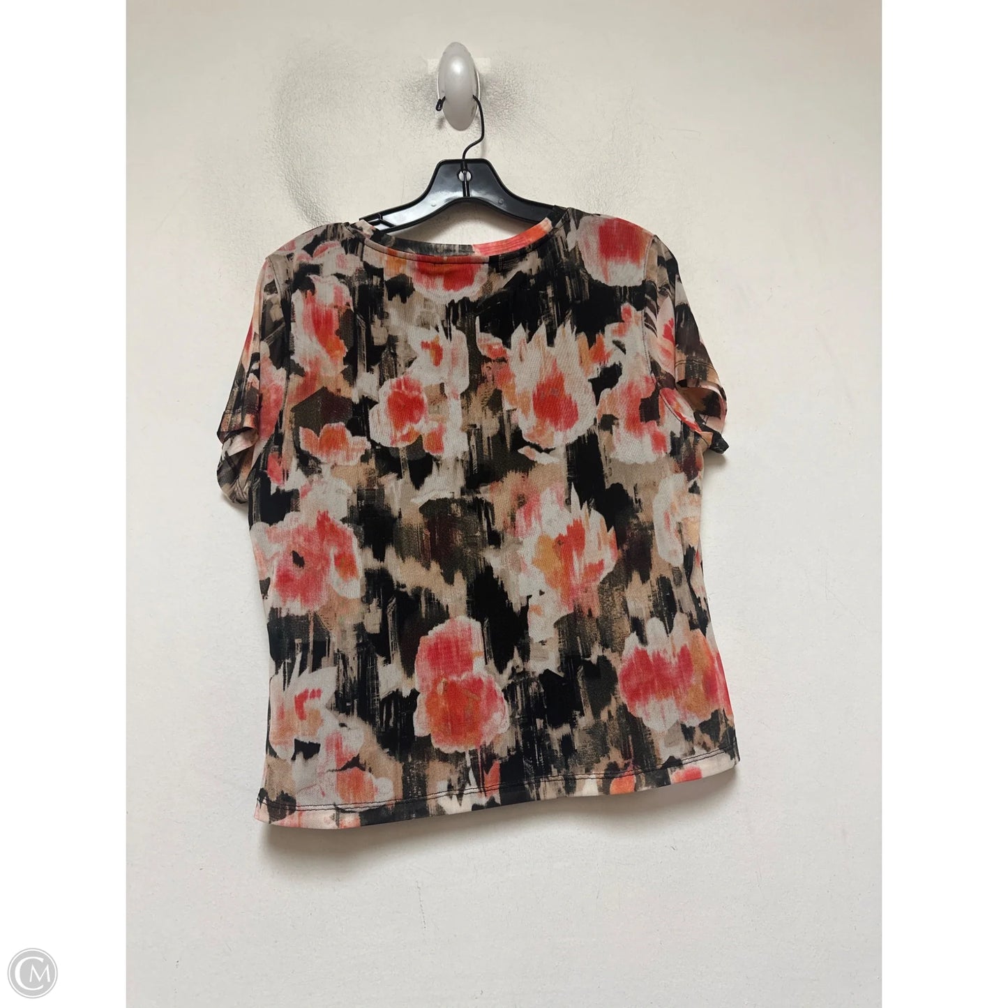 Top Short Sleeve By Dkny In Black & Red, Size: Mp