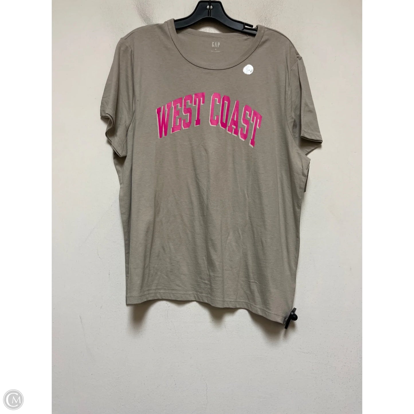 Top Short Sleeve Basic By Gap In Taupe, Size: Xl