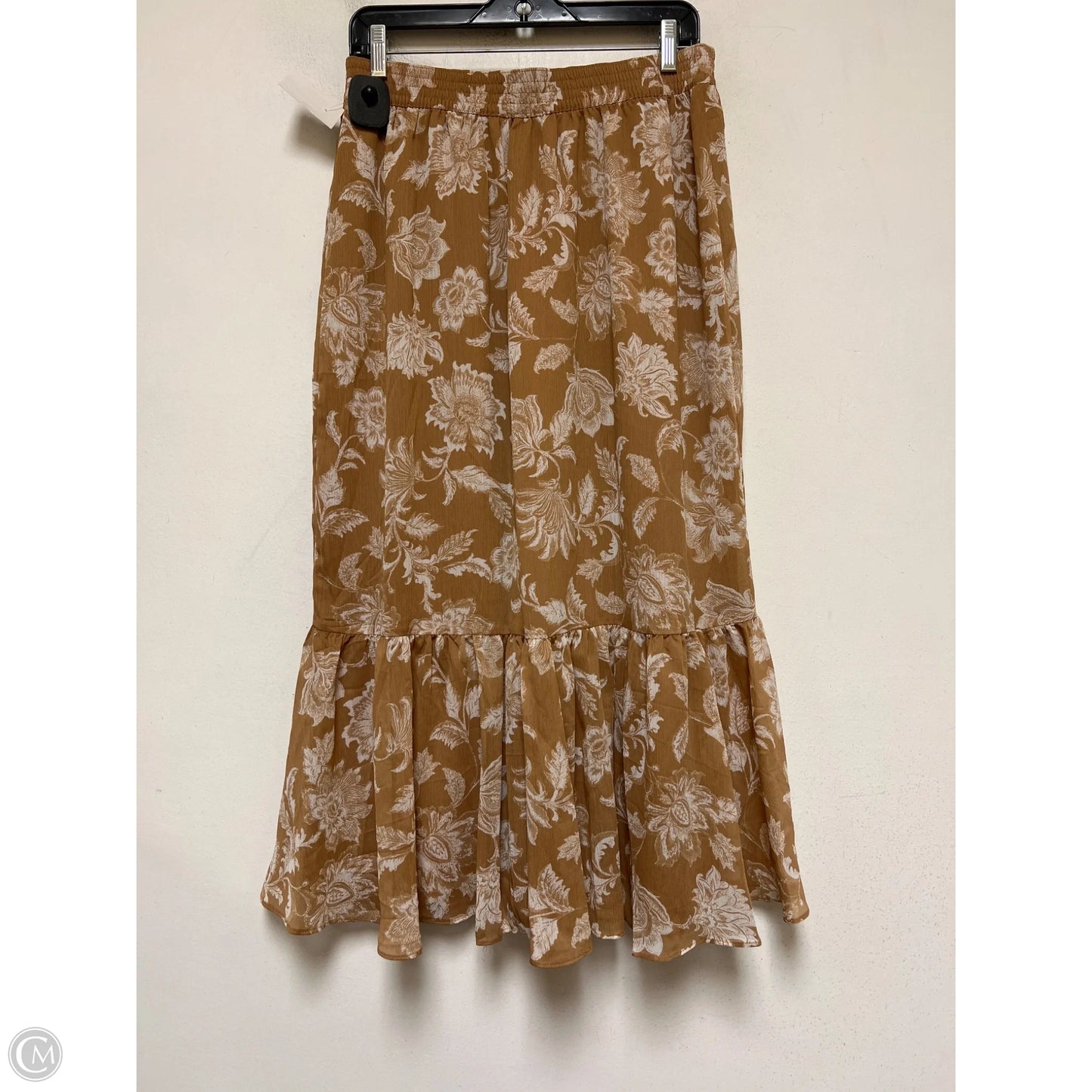 Skirt Maxi By Loft In Tan & White, Size: 10