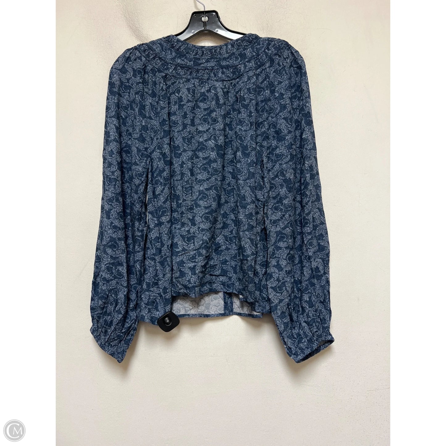 Top Long Sleeve By Loft In Blue & White, Size: L
