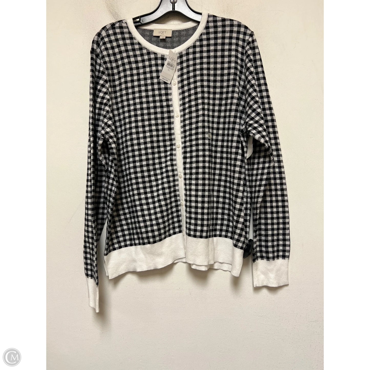 Cardigan By Loft In Black & White, Size: Xl