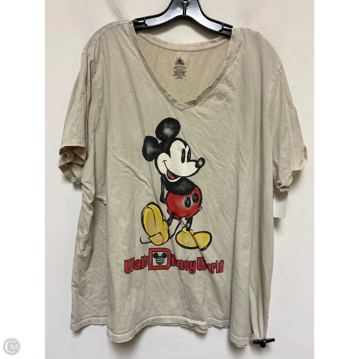 Top Short Sleeve Basic By Disney Store In Tan, Size: 3x