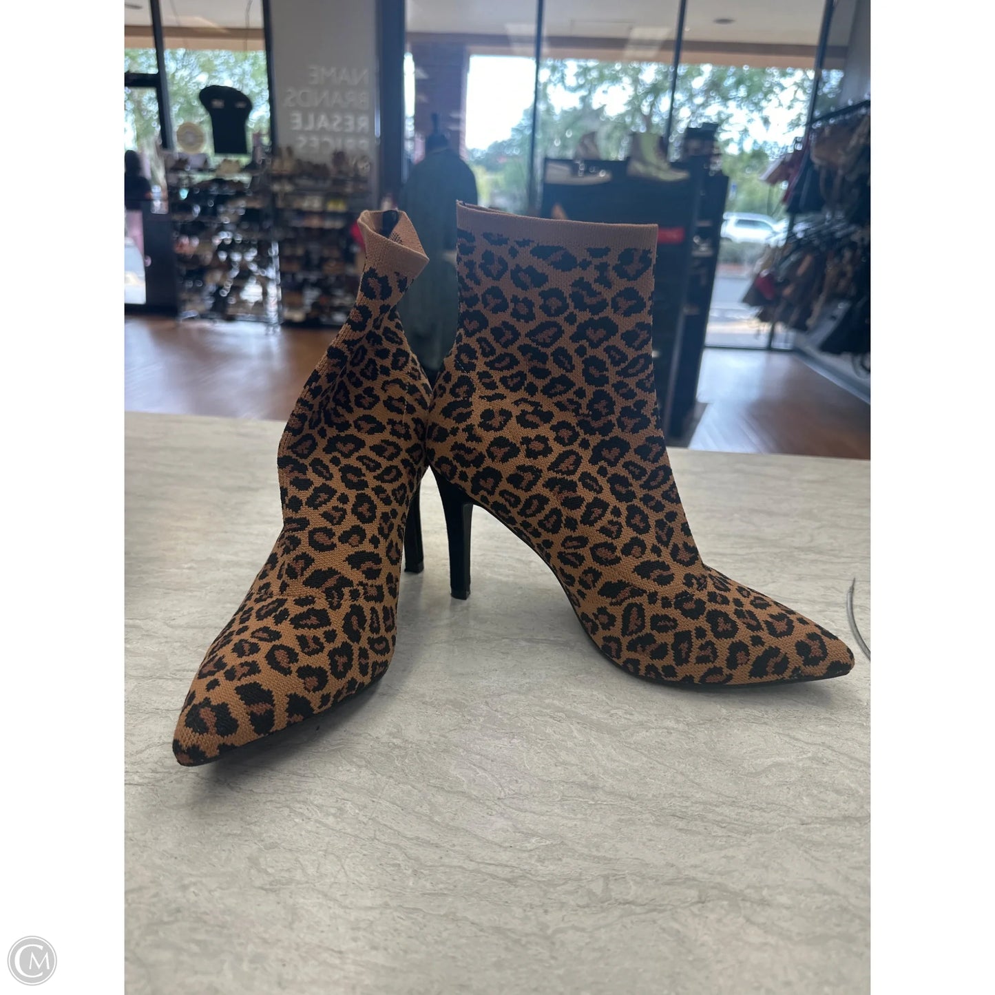 Boots Ankle Heels By Mia In Animal Print, Size: 7.5